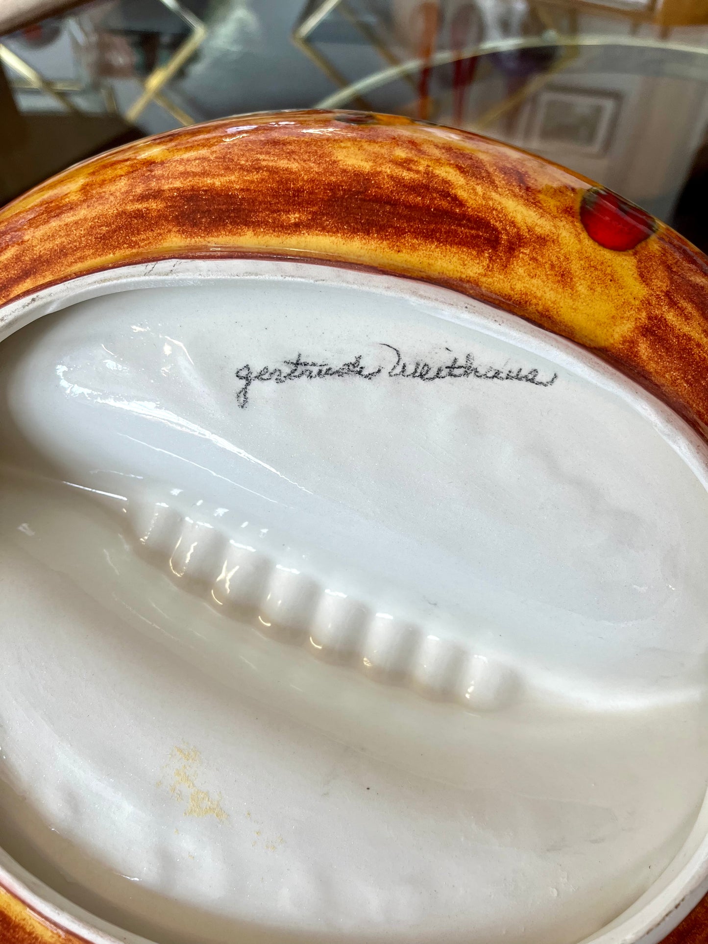 Mid-century Biomorphic Oversized Ceramic Ashtray