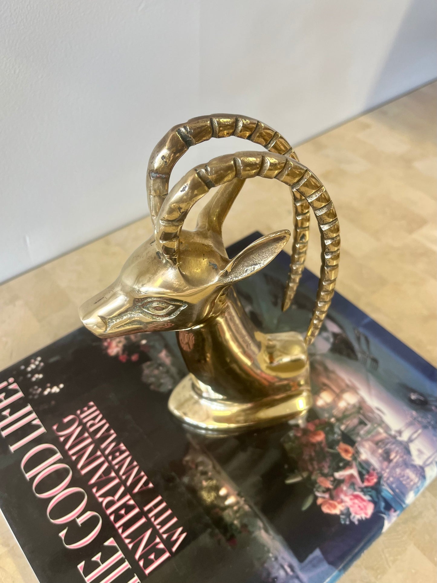 Vintage Brass Gazelle Bookend