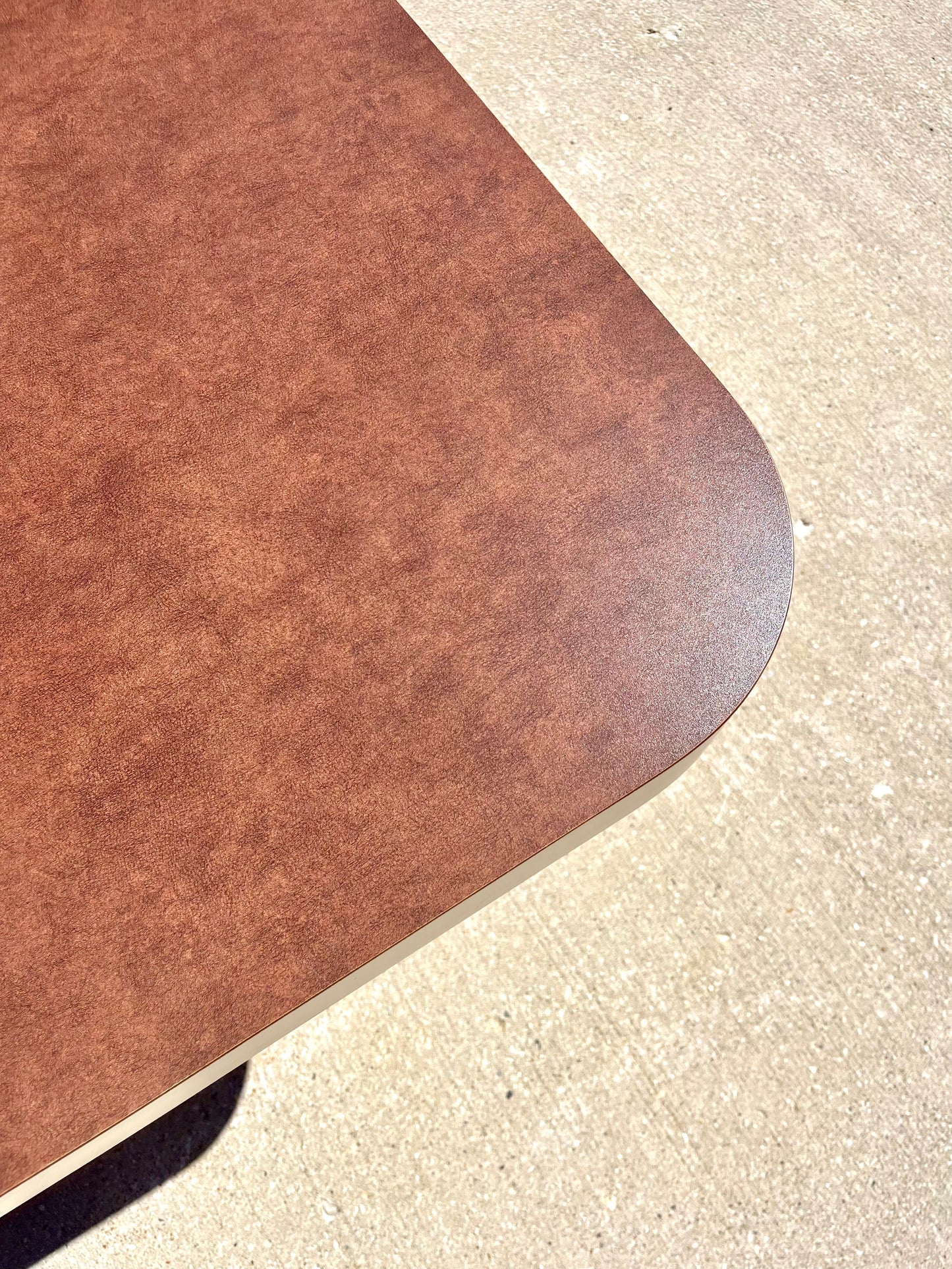 Postmodern Chocolate Brown Textured Laminate Dining Table