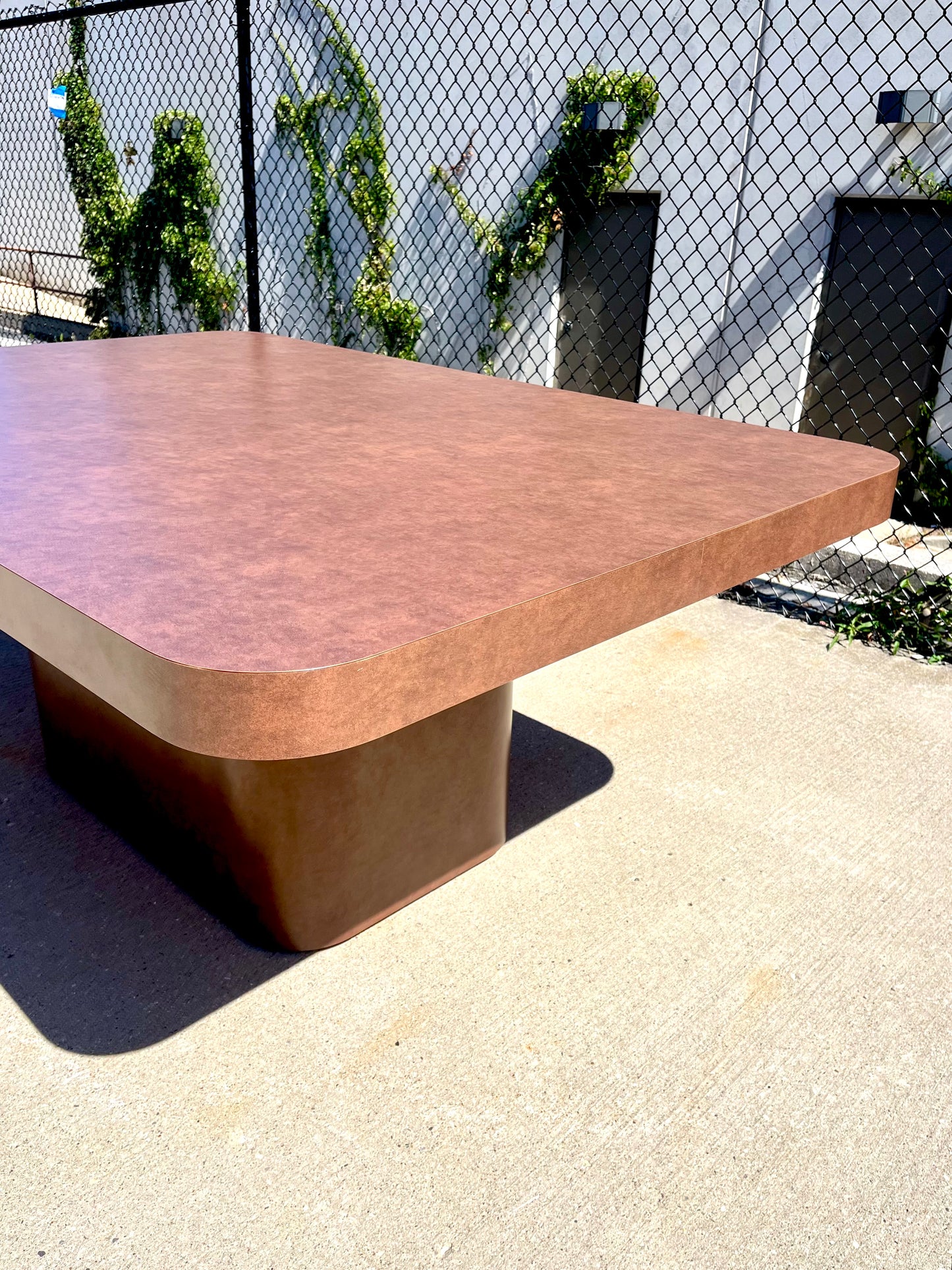 Postmodern Chocolate Brown Textured Laminate Dining Table