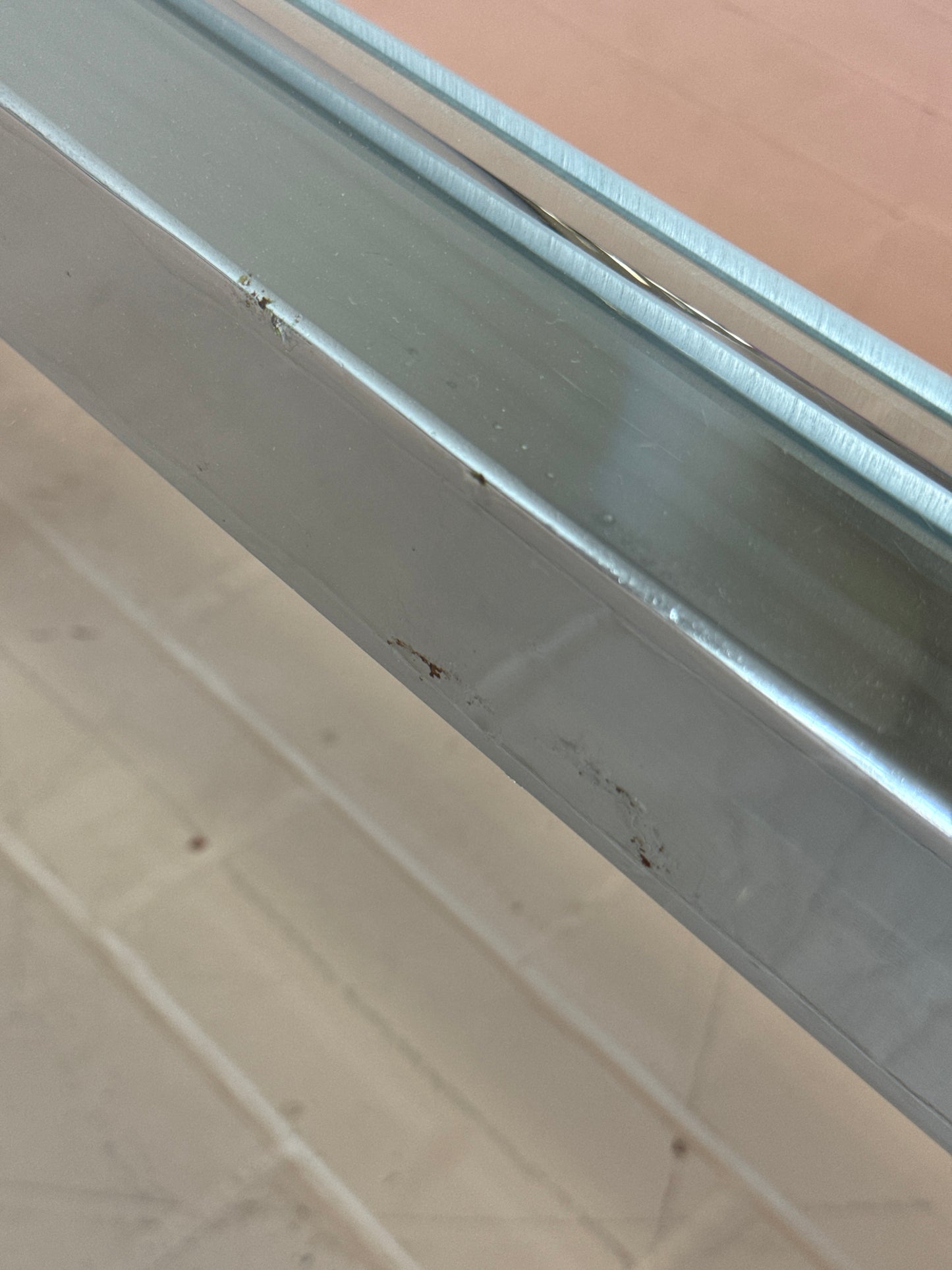 Milo Baughman Style Mid Century Chrome and Glass Coffee Table