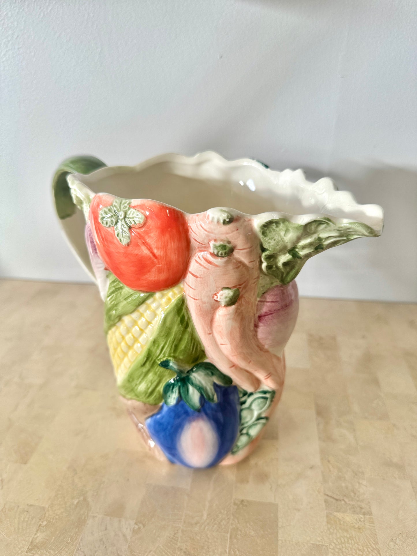 Vintage 1986 Fitz & Floyd Vegetable Garden Pitcher