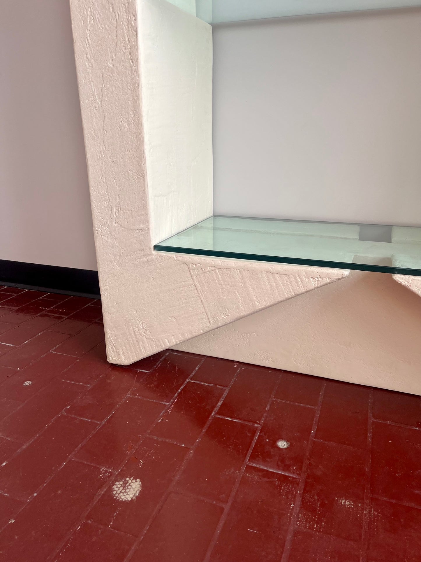 Postmodern Four Tier White Plaster Etagere