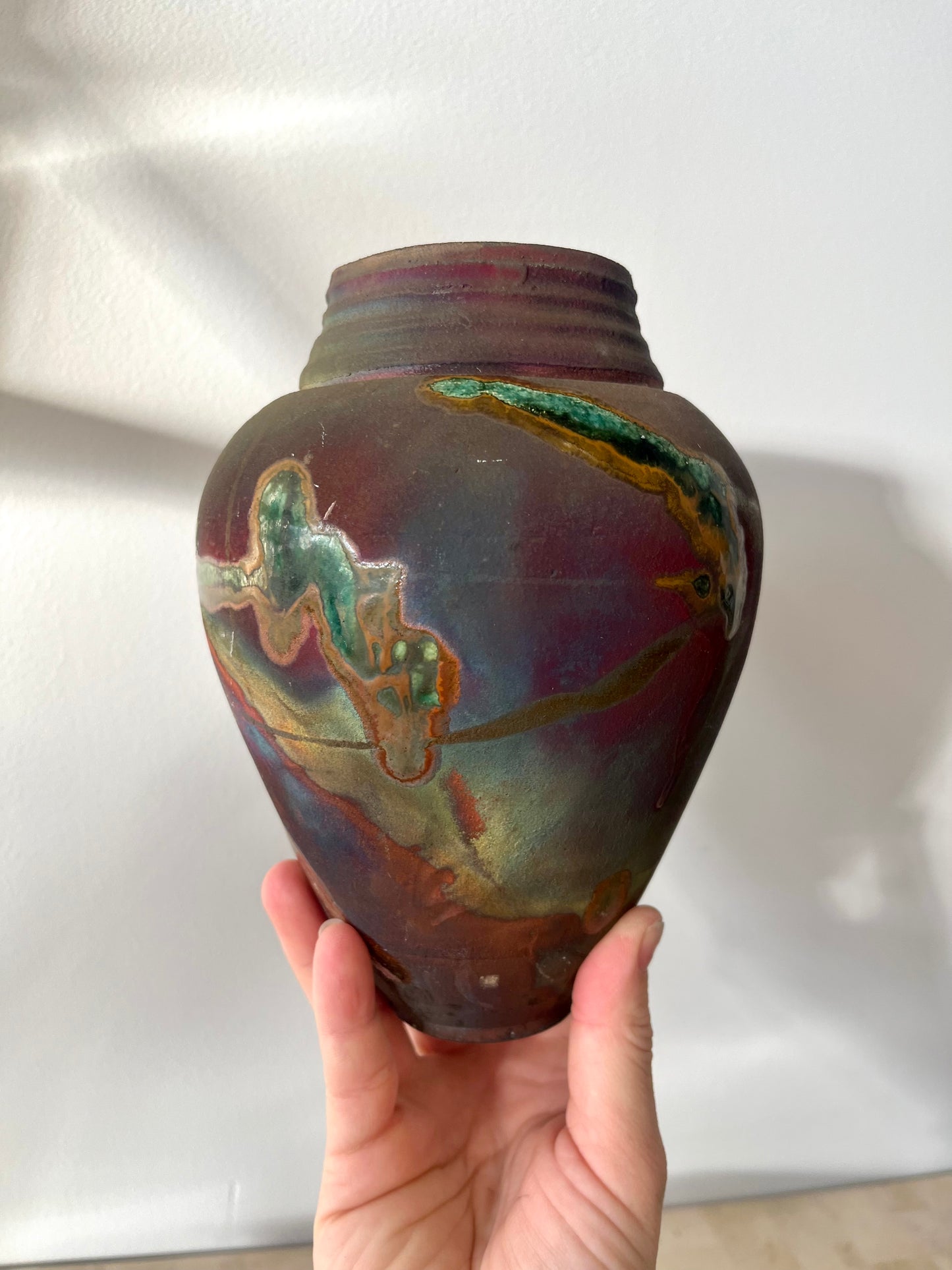 Vintage 1999 Studio Pottery Raku Vase