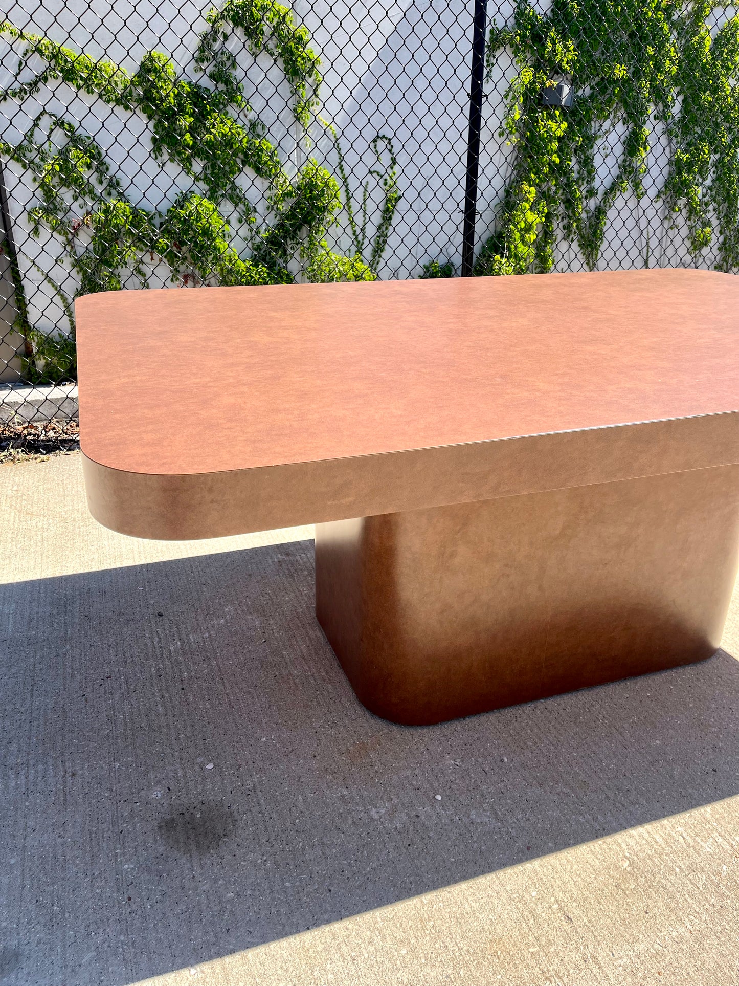 Postmodern Chocolate Brown Textured Laminate Dining Table