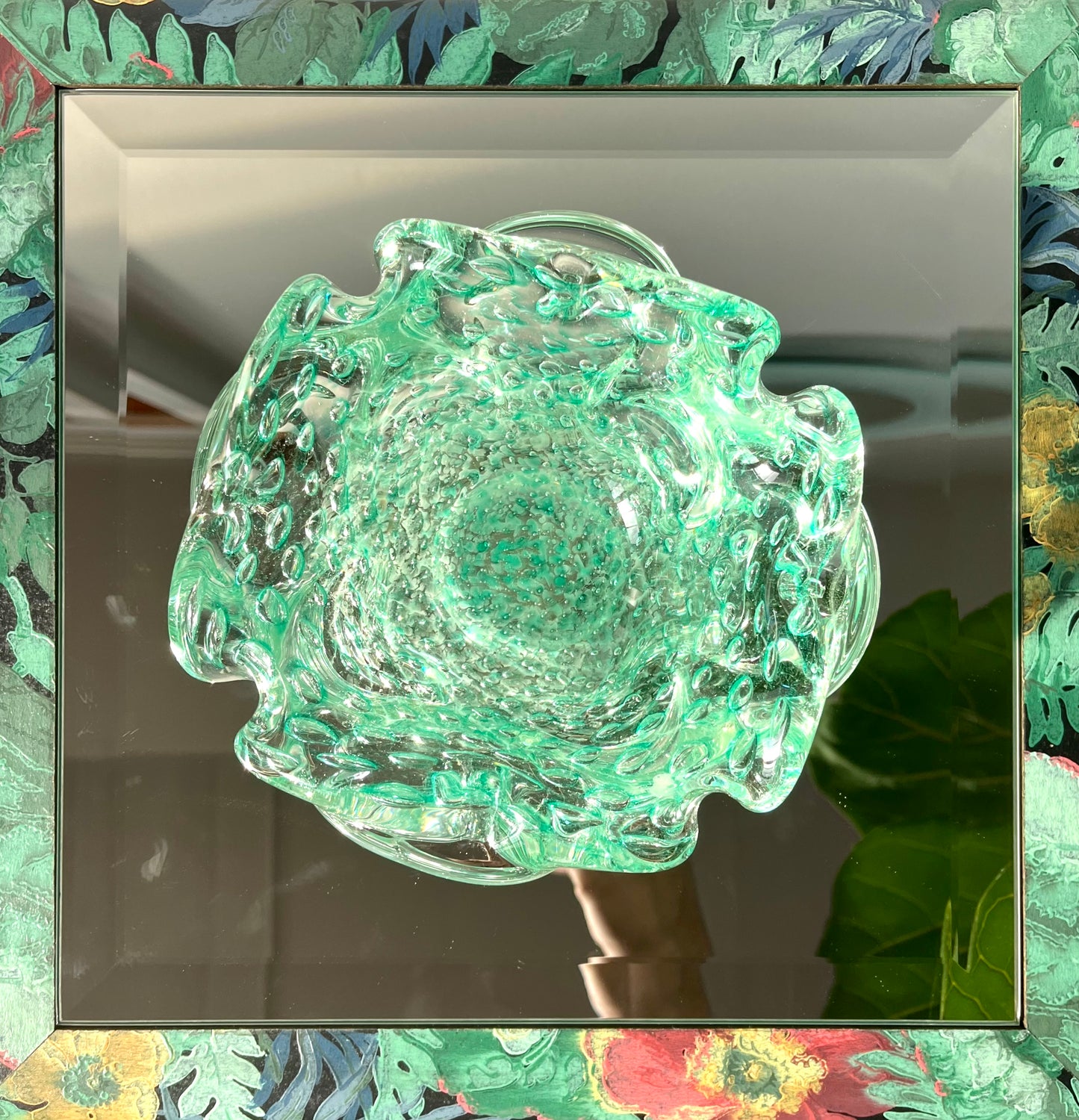 Vintage Seafoam Bullicante Murano Ashtray
