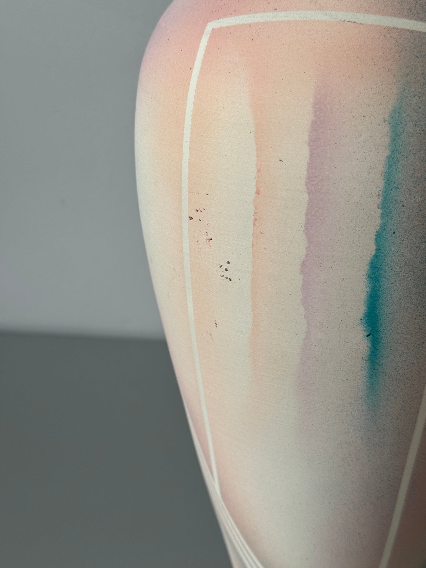 1980s Abstract Pastel Ceramic Vase