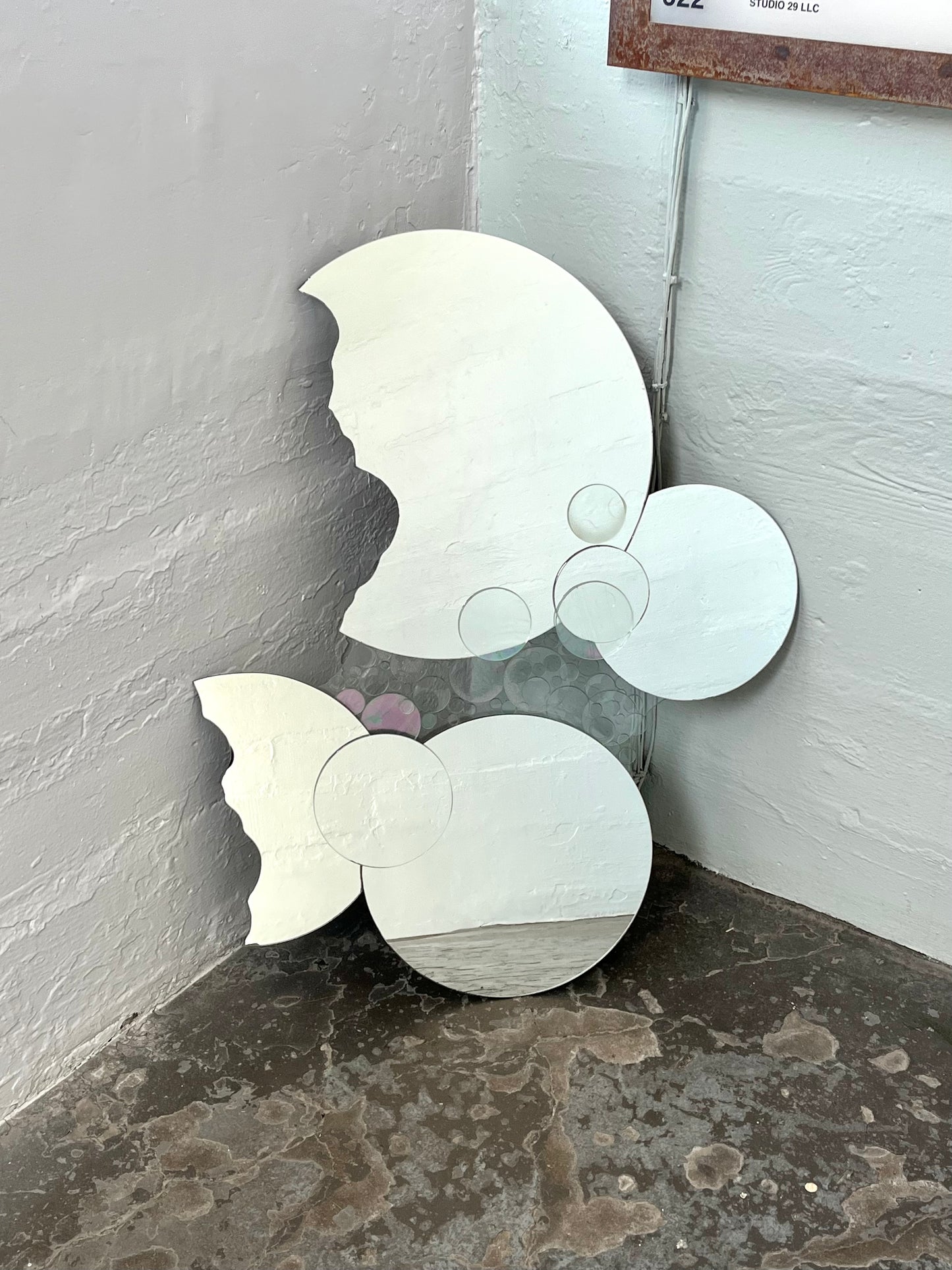 Vintage Artist-made Celestial Stacked Moon Mirror