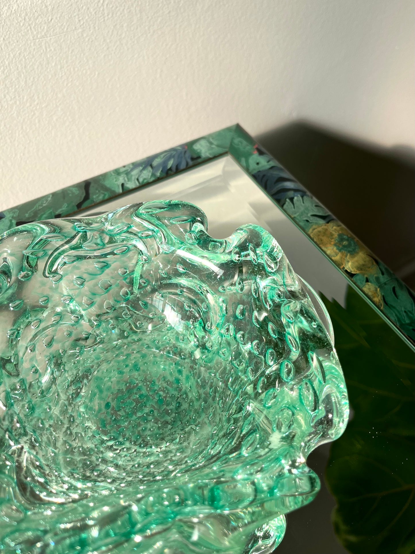 Vintage Seafoam Bullicante Murano Ashtray