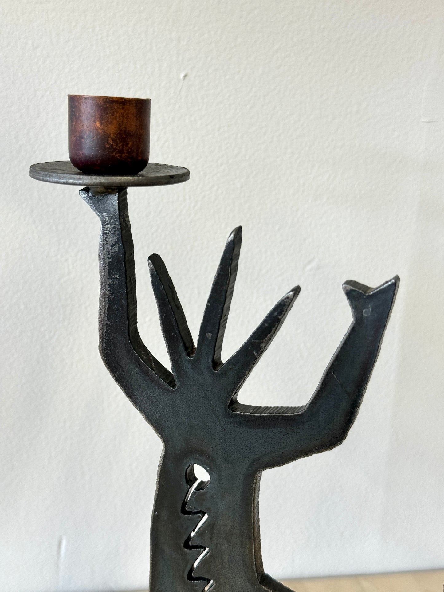 Vintage 1996 Ivan McLean Cut Steel Dancing Figures Candelabra