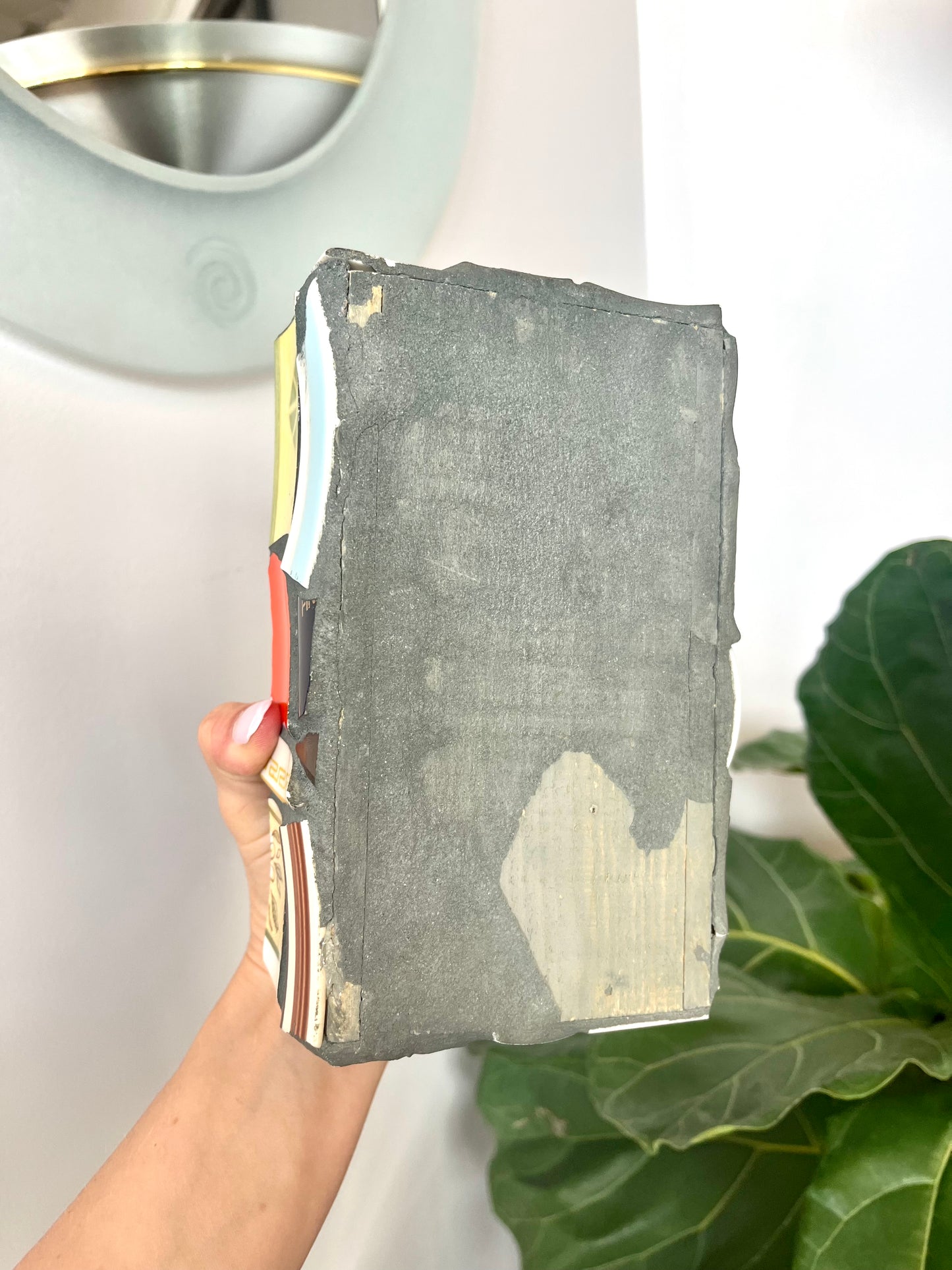 Vintage Ceramic Shard Mosaic and Cement Trinket Box
