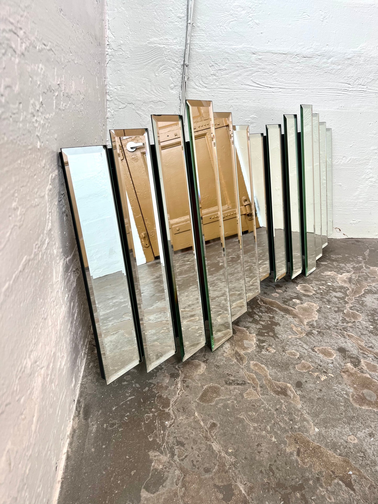 Vintage 1989 Art Deco Style 13 Panel Wall Mirror