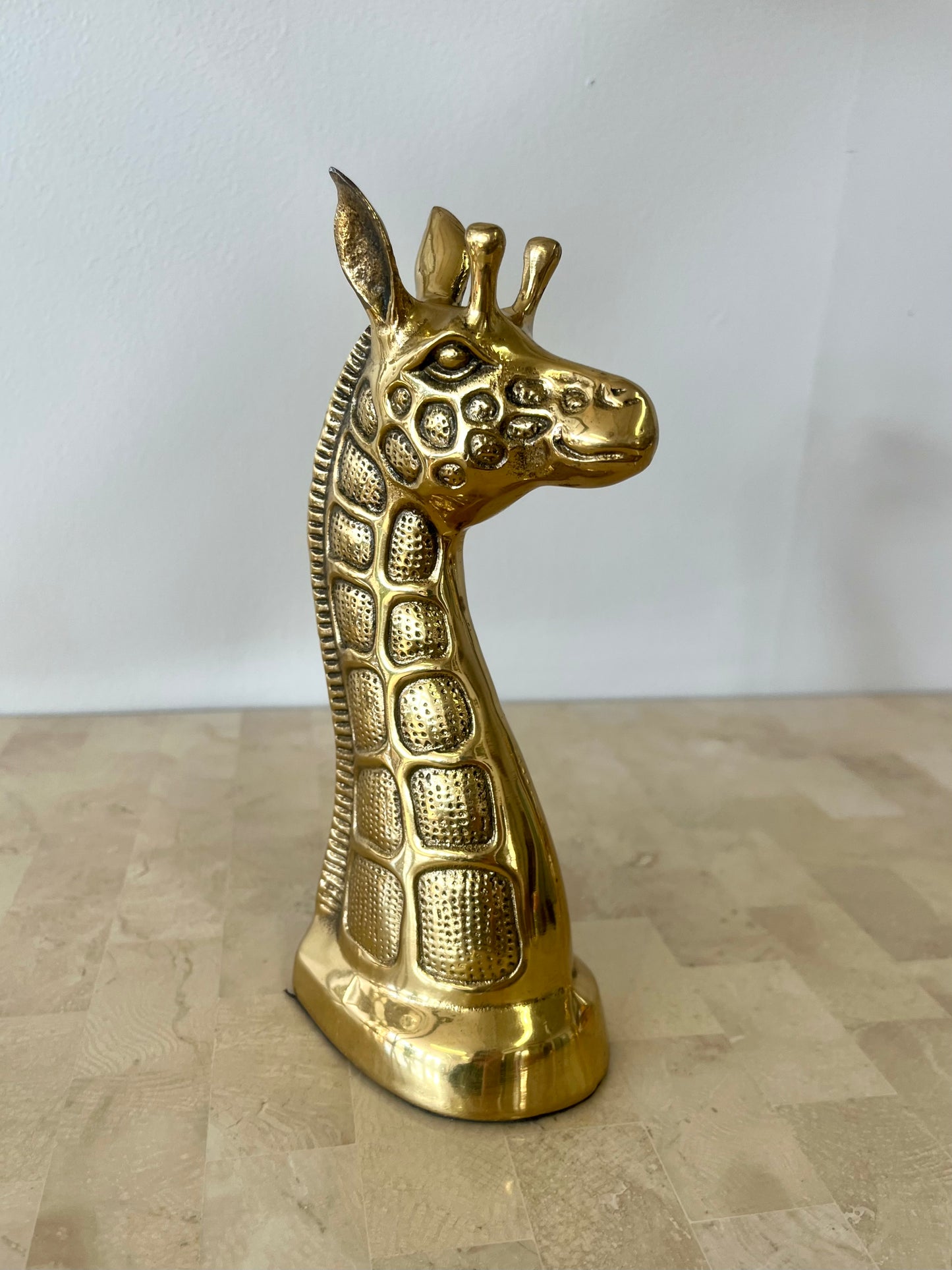 Vintage Brass Giraffe Bookends