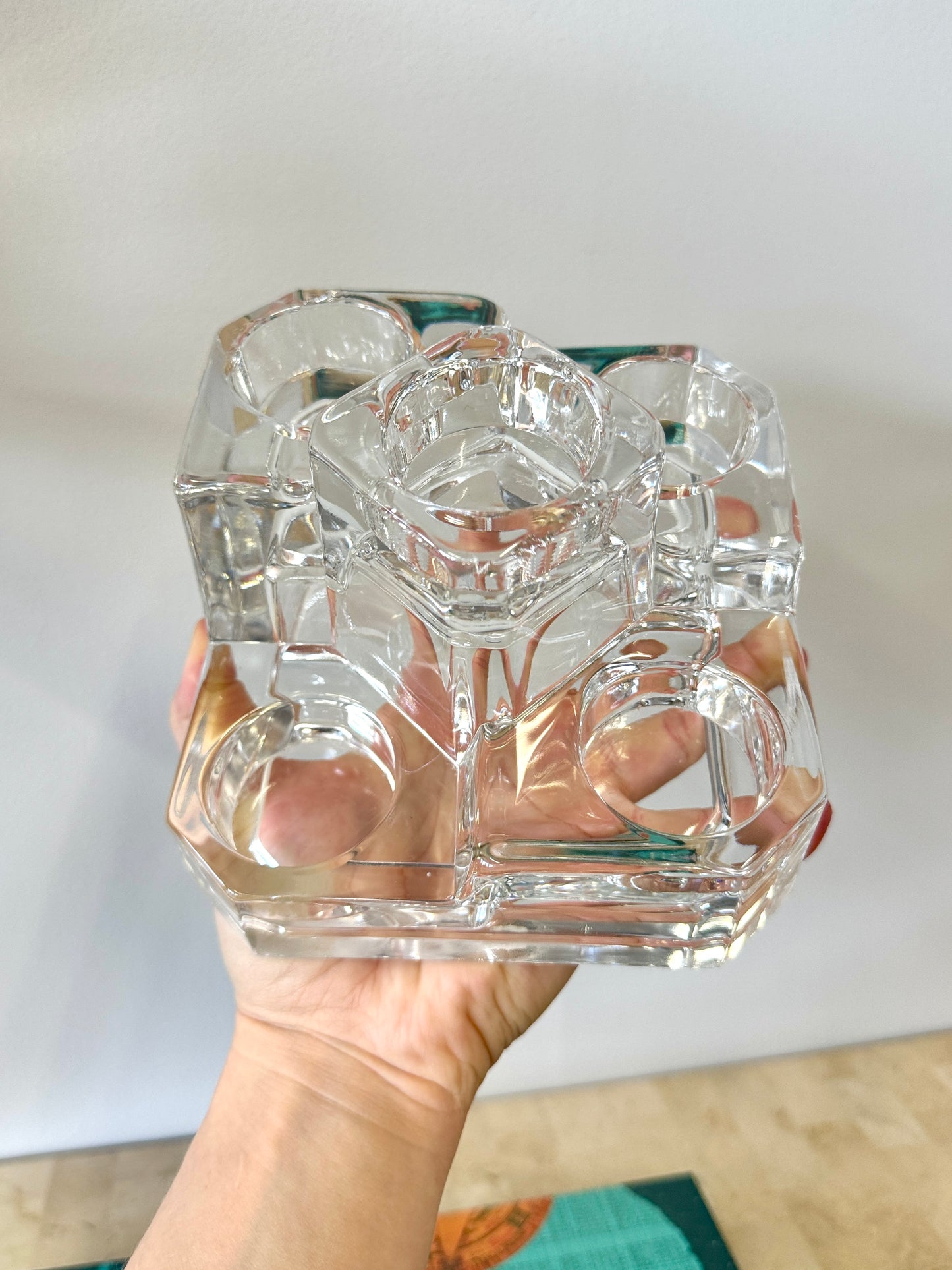 Vintage Crystal Castle Five Tier Votive Holder