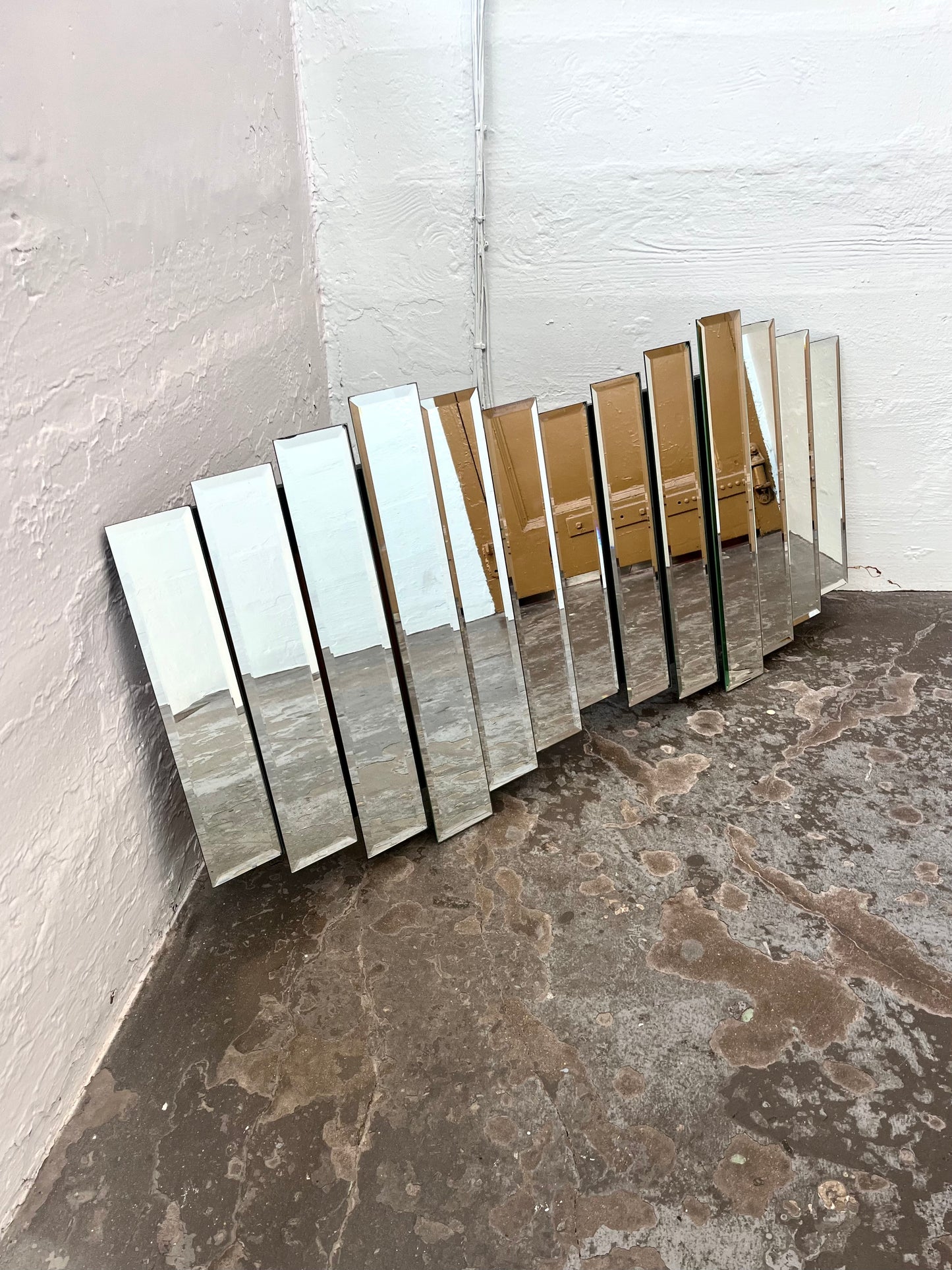 Vintage 1989 Art Deco Style 13 Panel Wall Mirror