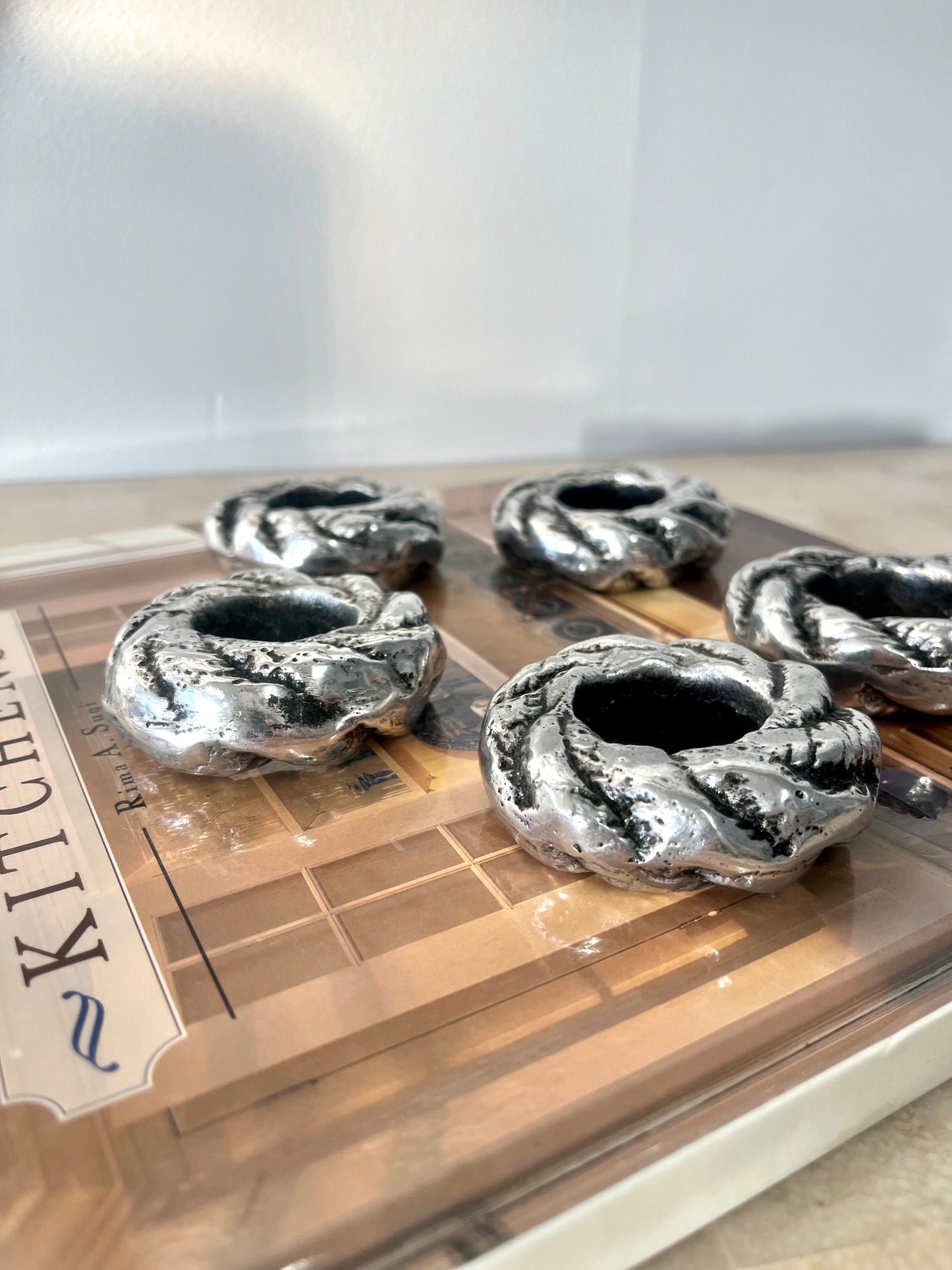 Vintage Twisted Rope Metal Napkin Rings