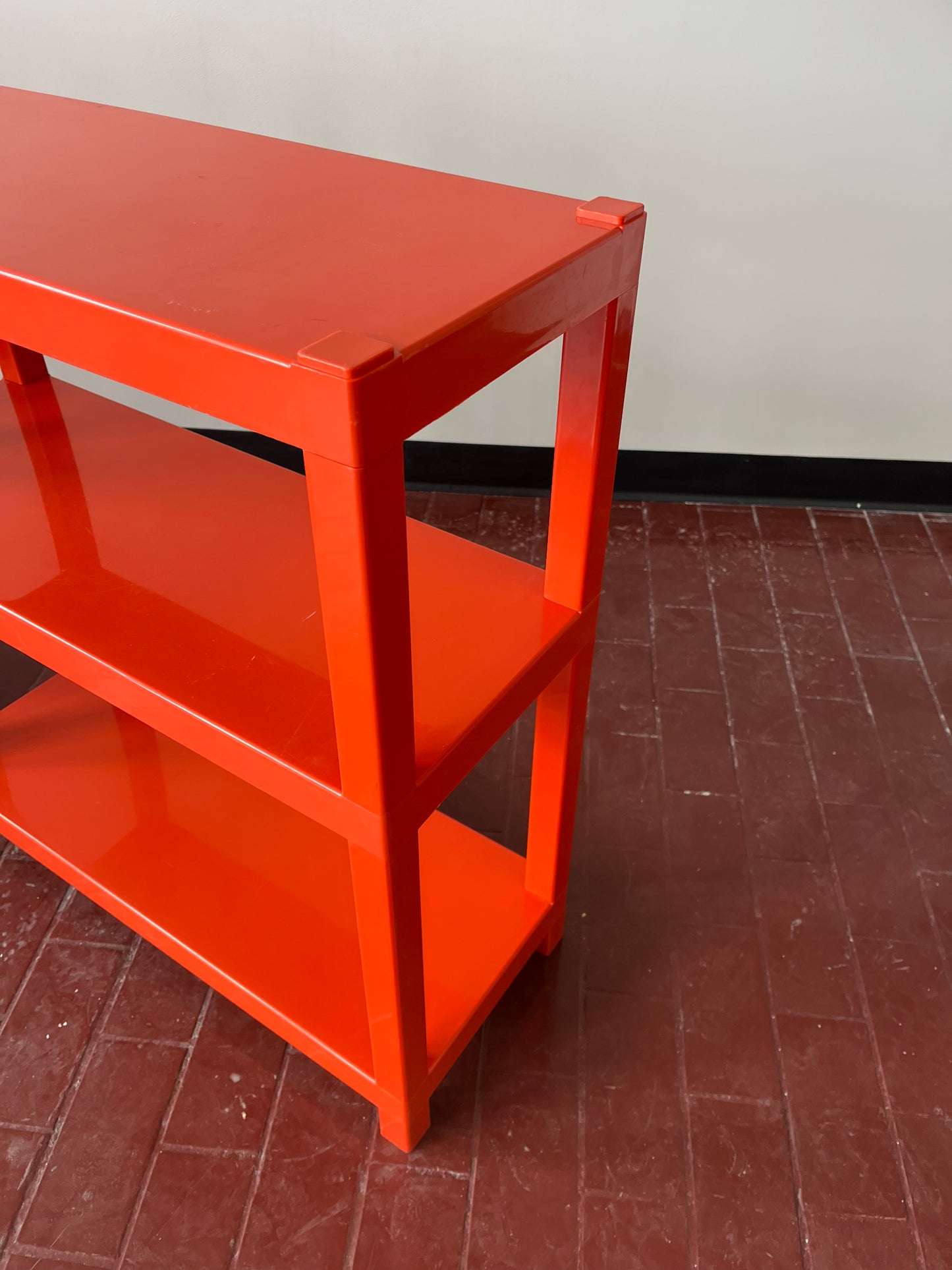 Vintage 1970s Orange Plastic Modular Shelving Set