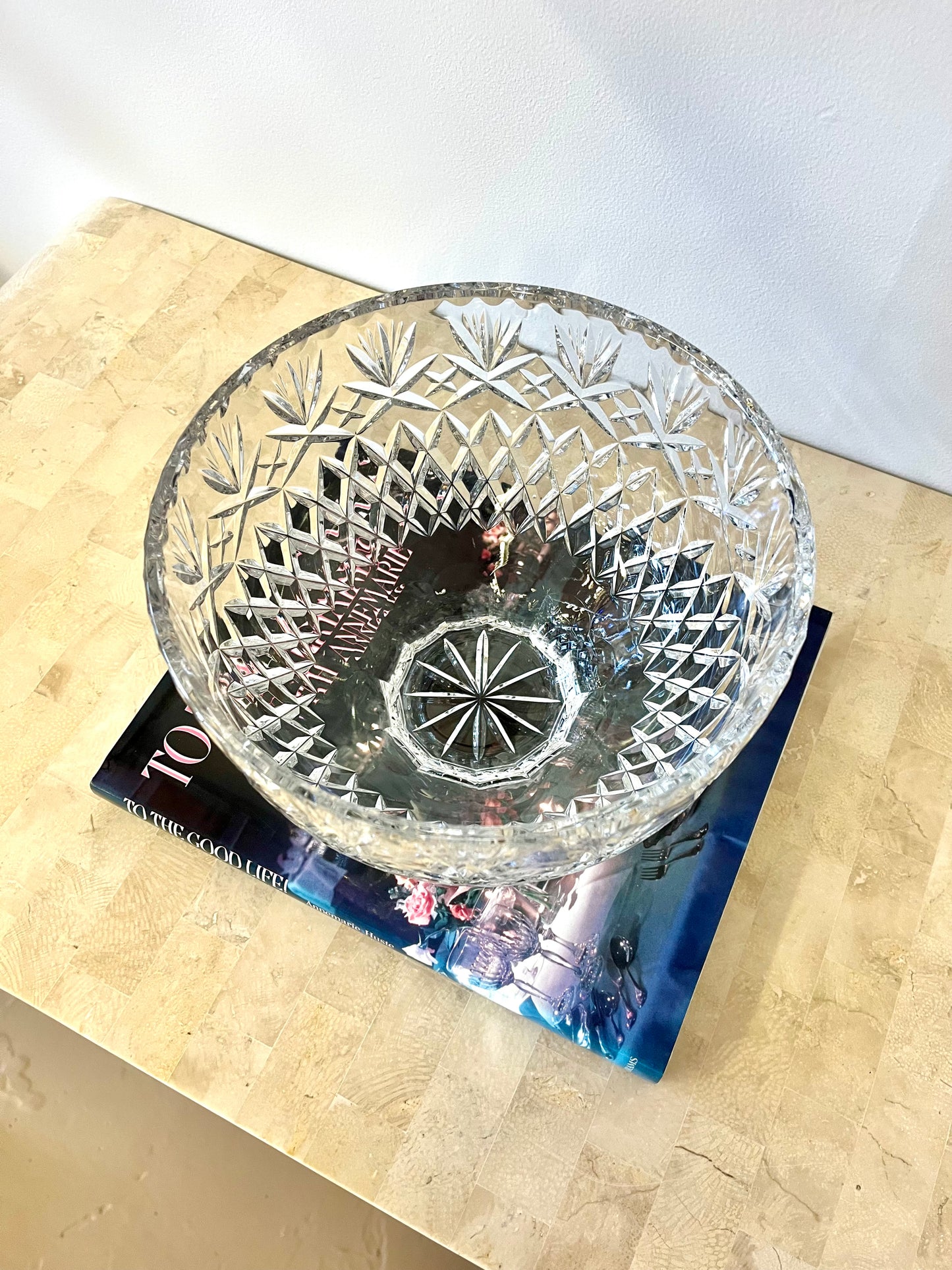 Large Vintage Cut Crystal Bowl
