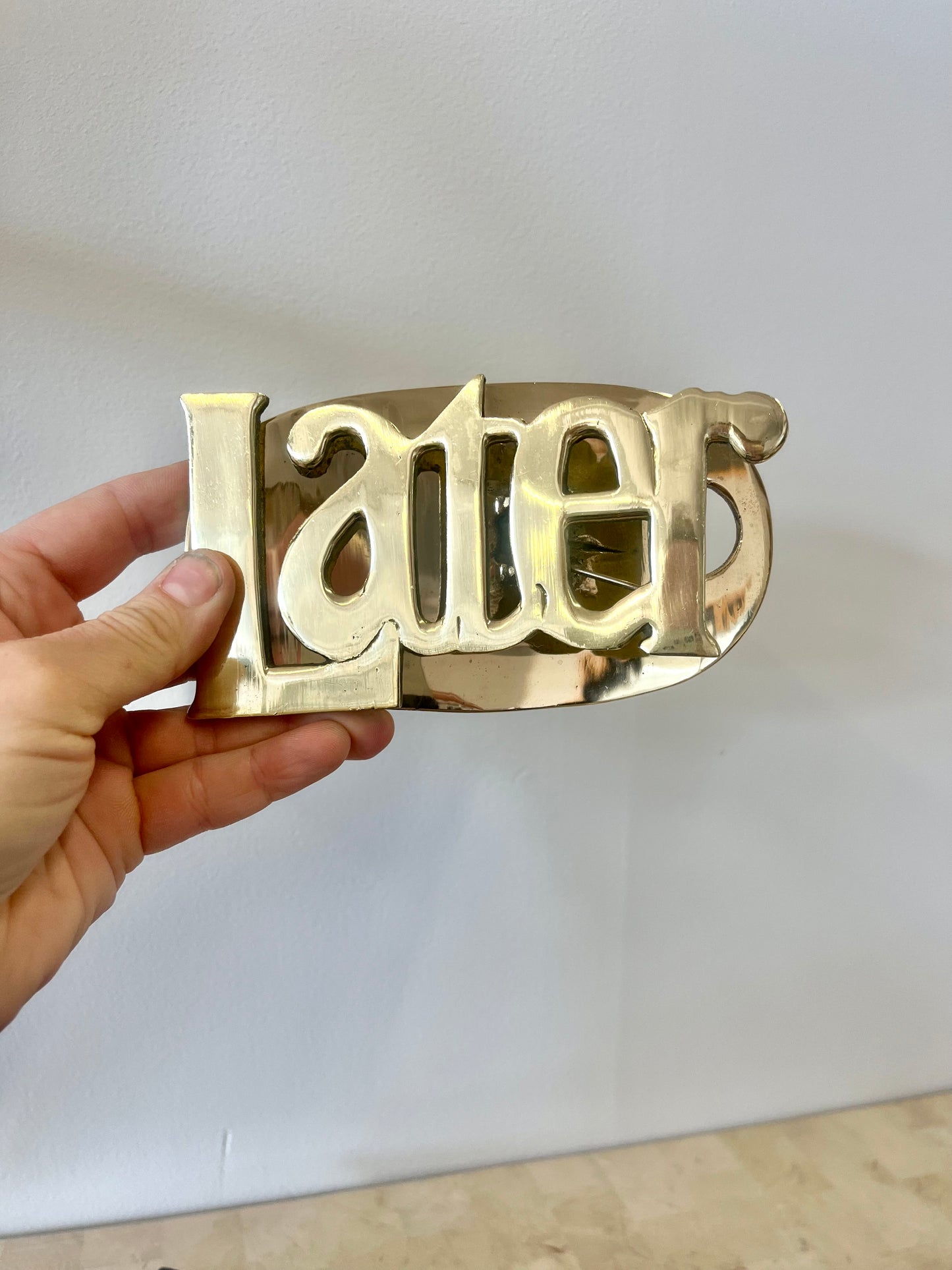 Vintage Brass “Later” Clip