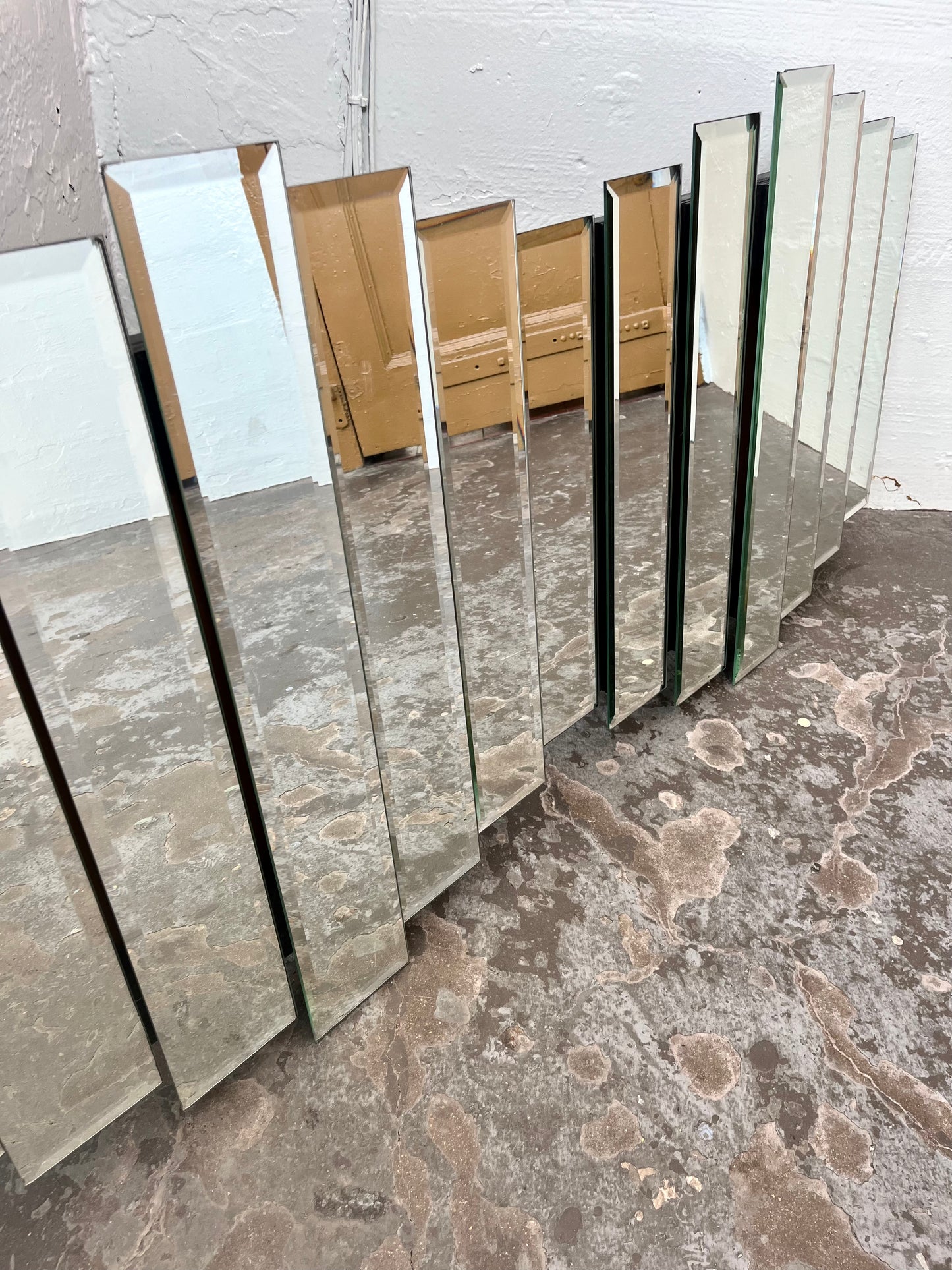 Vintage 1989 Art Deco Style 13 Panel Wall Mirror