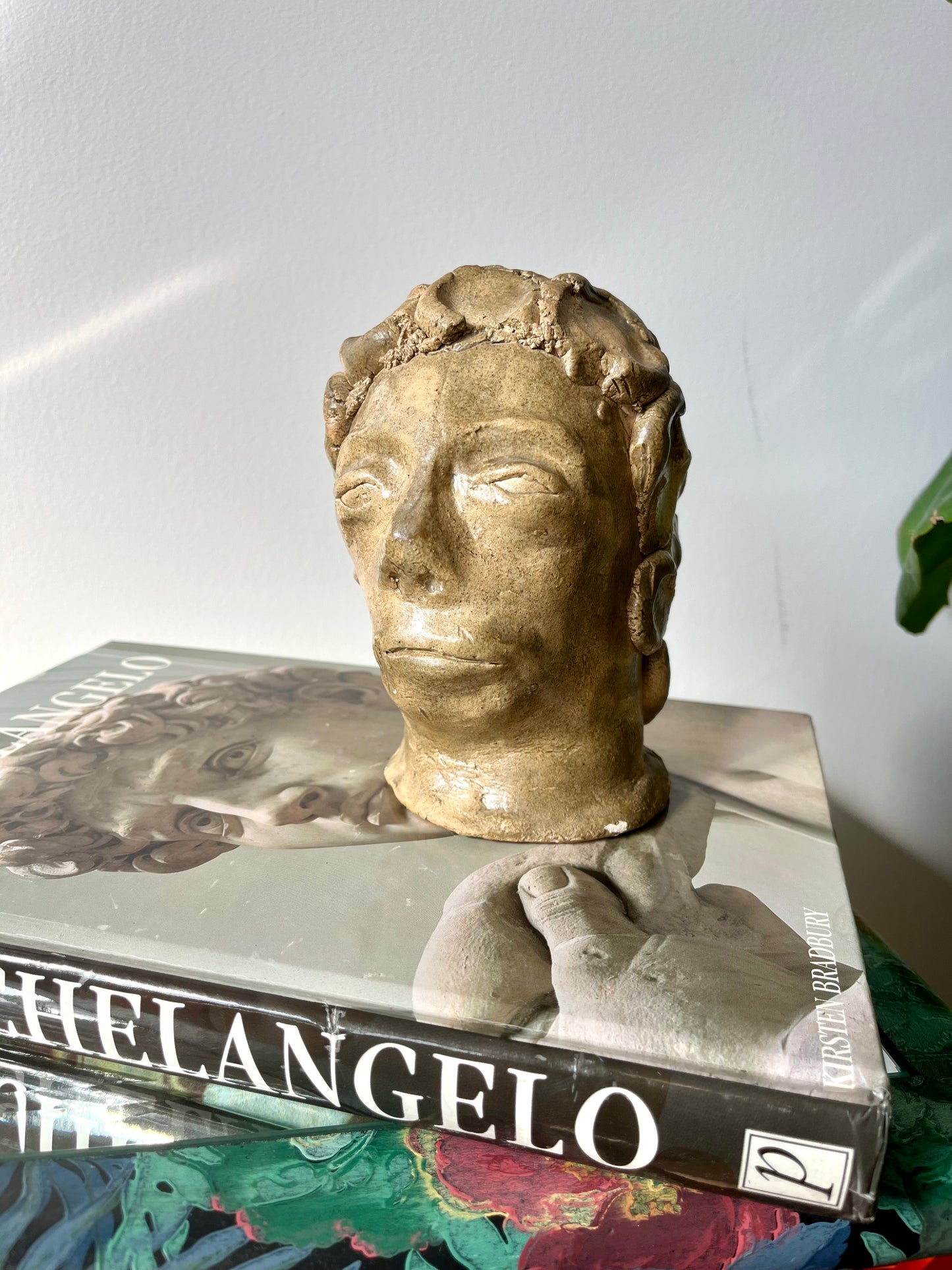 Vintage Artist Signed Studio Pottery Bust