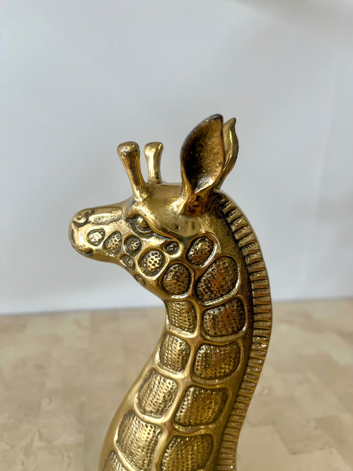 Vintage Brass Giraffe Bookends
