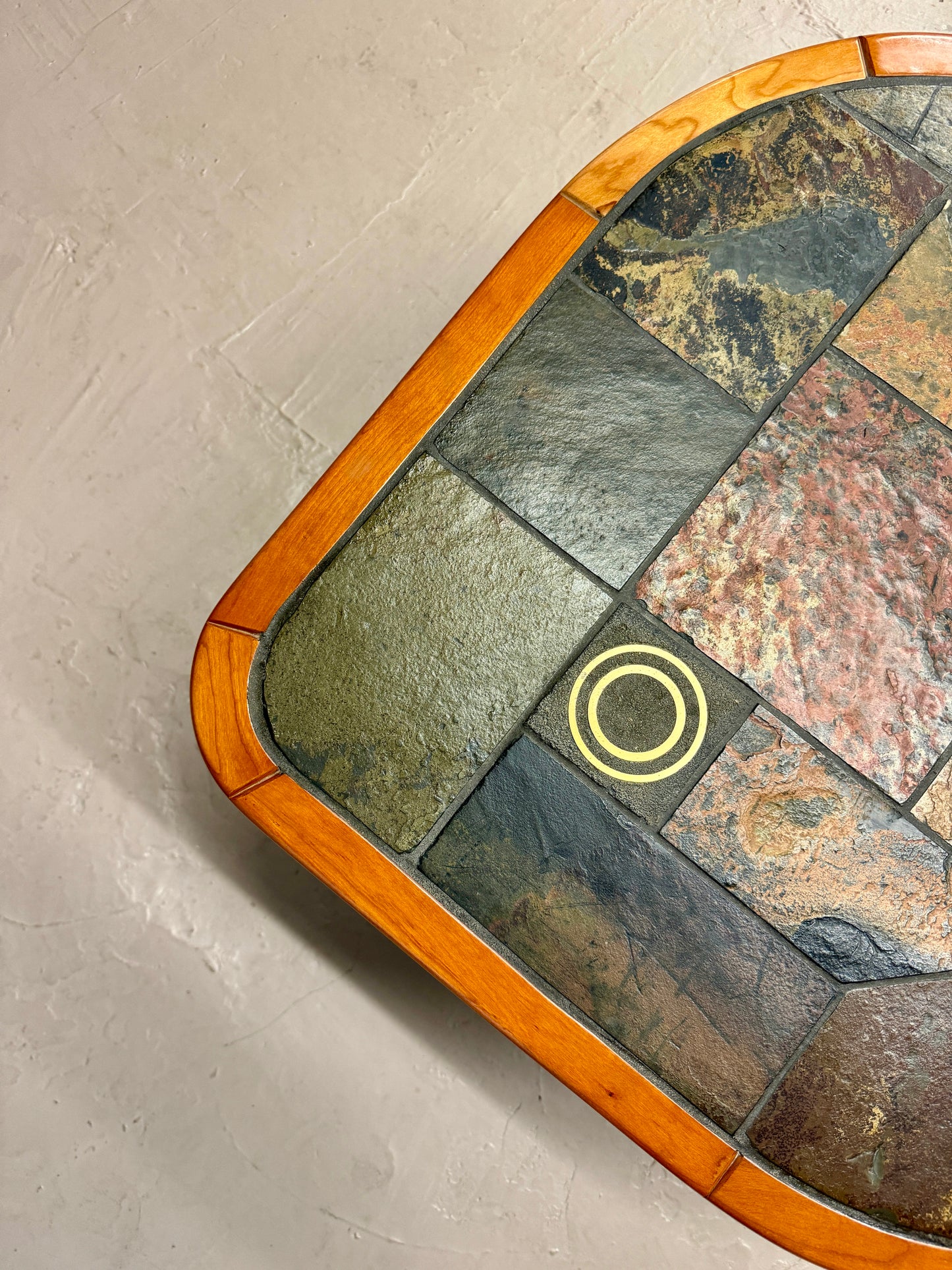 Vintage Paul Kingma Style Mosaic Slate End Table