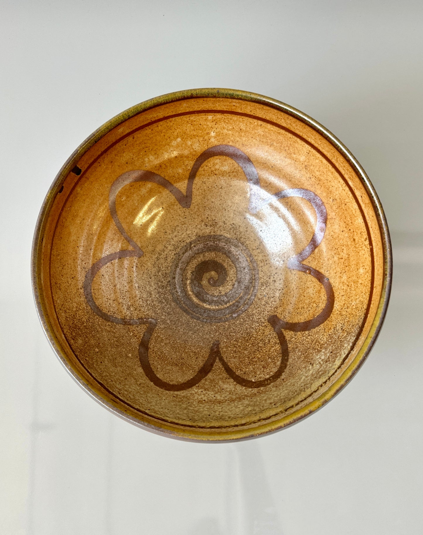 Large Vintage Metallic Studio Pottery Serving Bowl