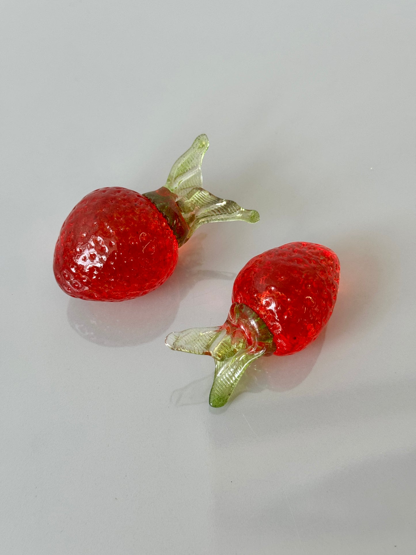 Vintage Handblown Glass Strawberries