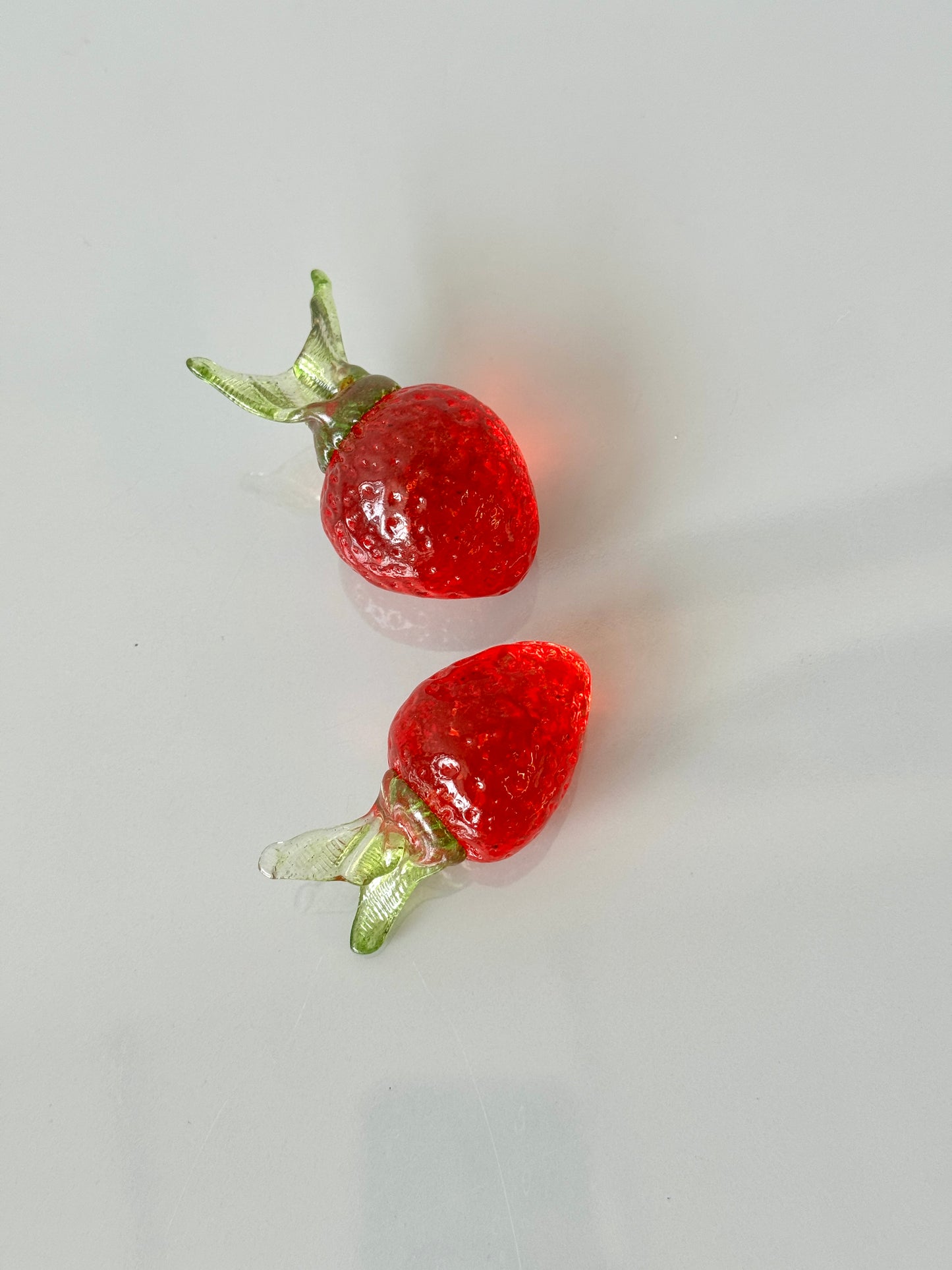 Vintage Handblown Glass Strawberries