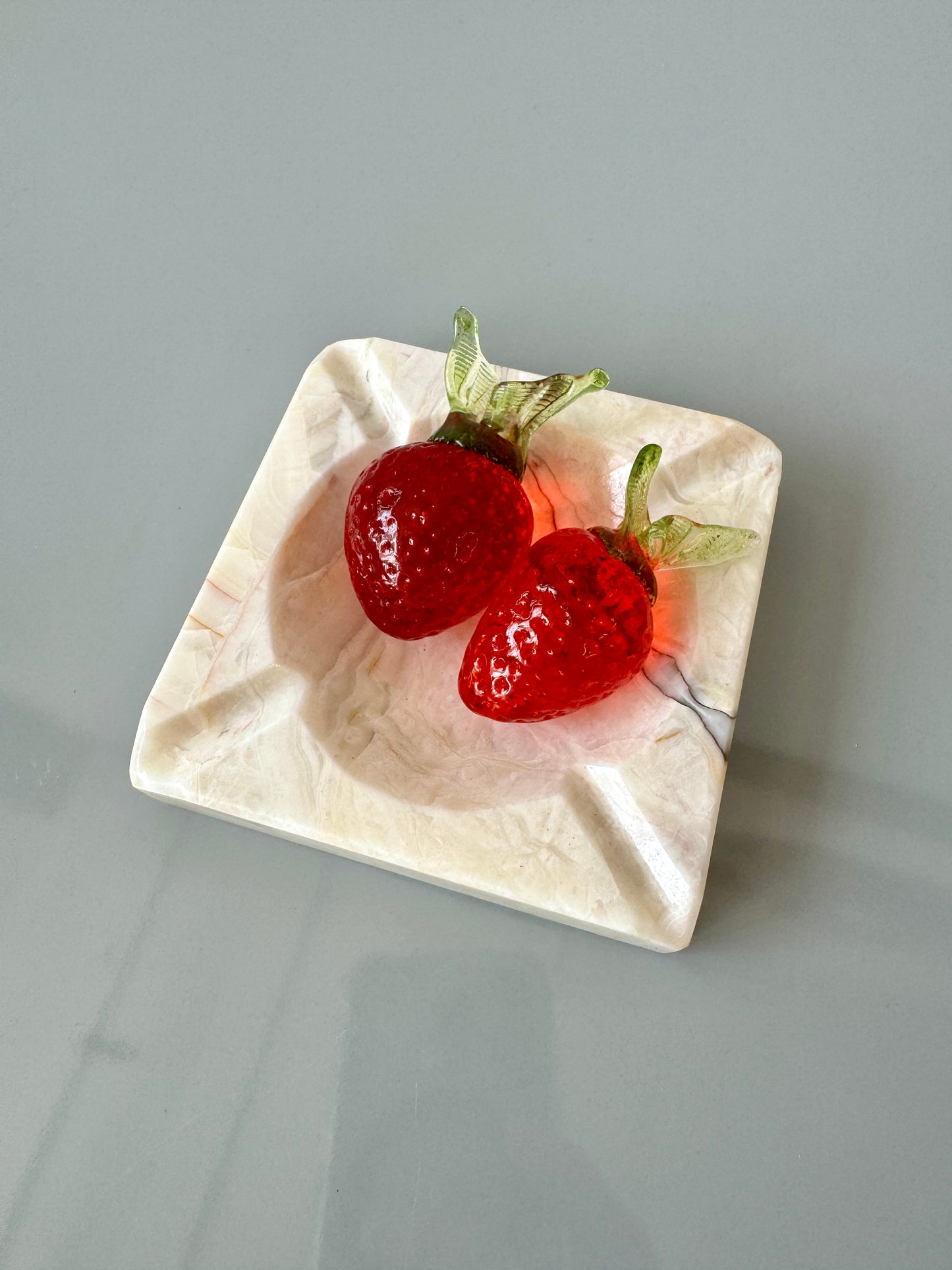 Vintage Handblown Glass Strawberries