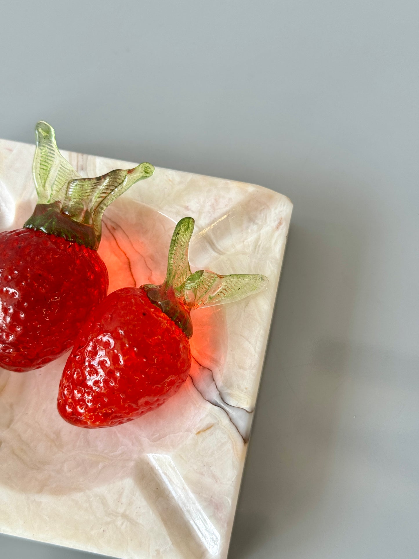 Vintage Handblown Glass Strawberries