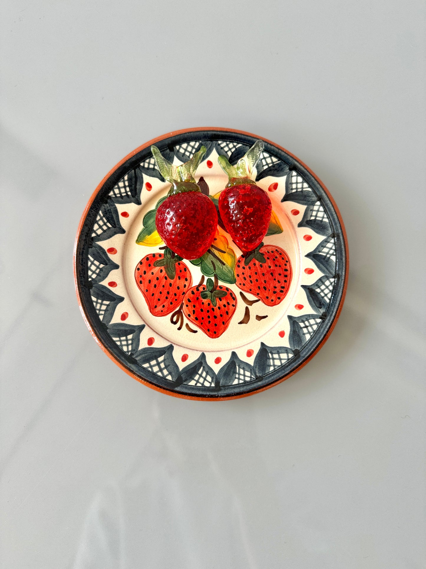 Vintage Handblown Glass Strawberries