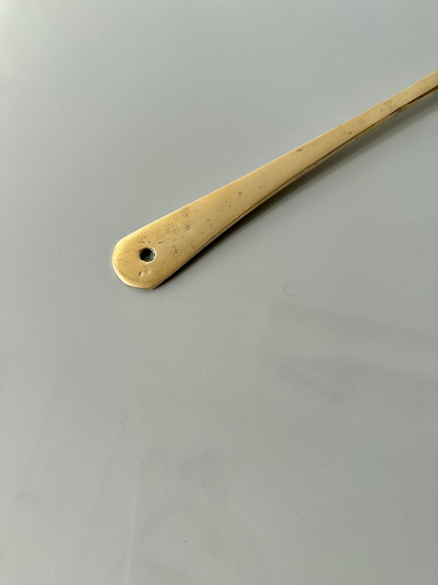 Large Vintage Slotted Brass Spoon