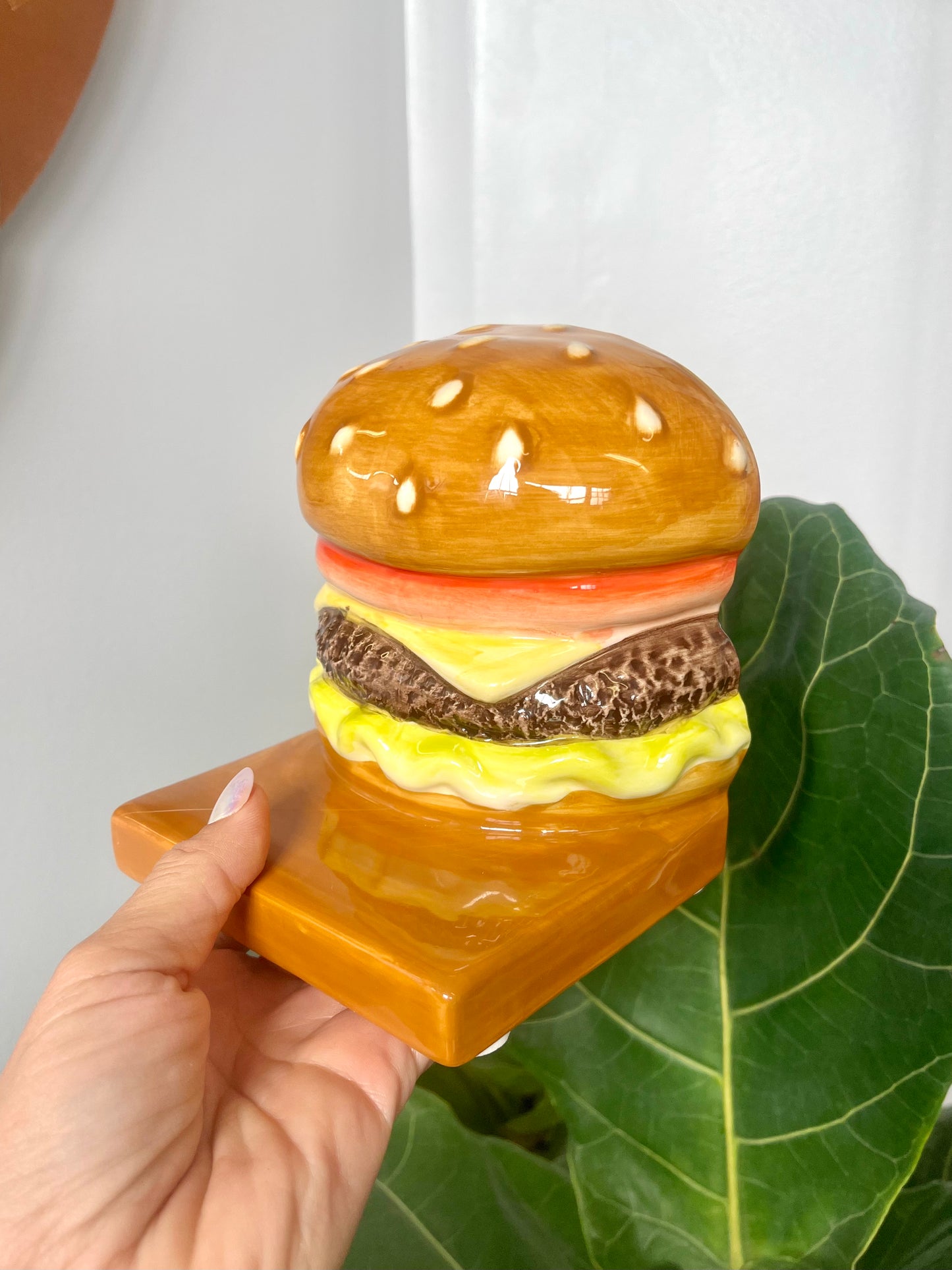Vintage Ceramic Cheeseburger Bookends