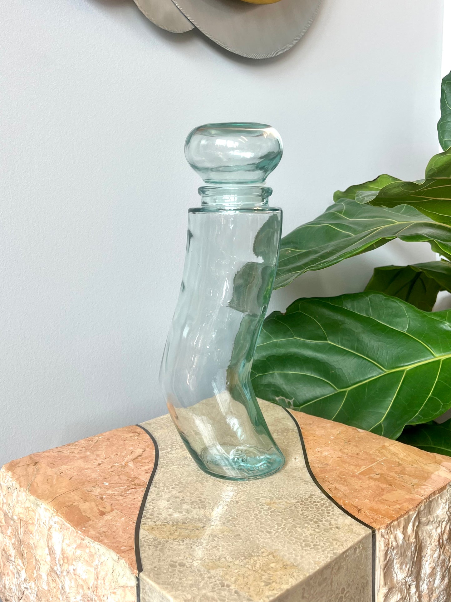 Vintage 2001 Curvy Glass Lidded Jar made in Italy
