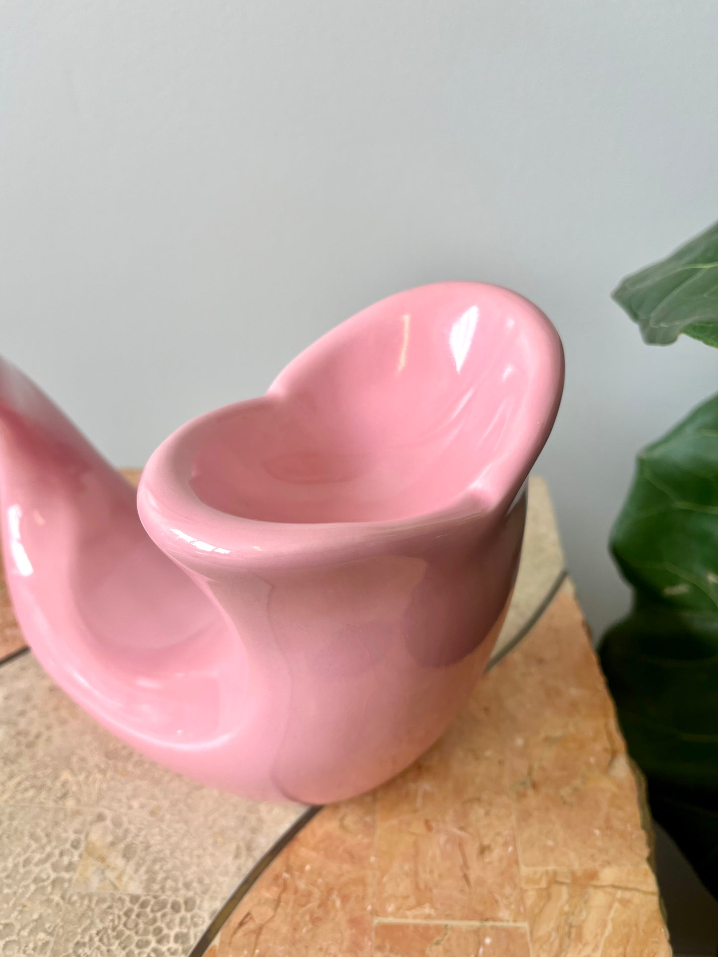 Vintage 1980s Pink Ceramic Whale Soap Dish