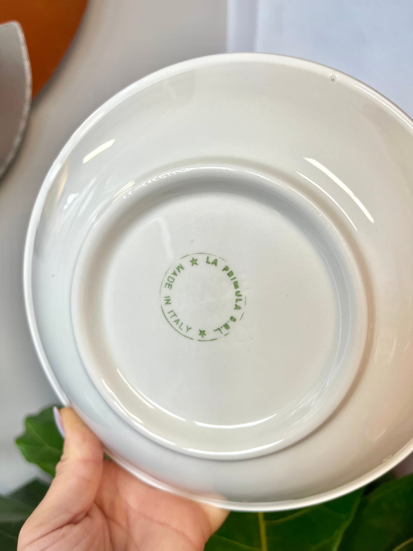 Vintage La Primula Ceramic Vegetable-painted Italian Pasta Bowls