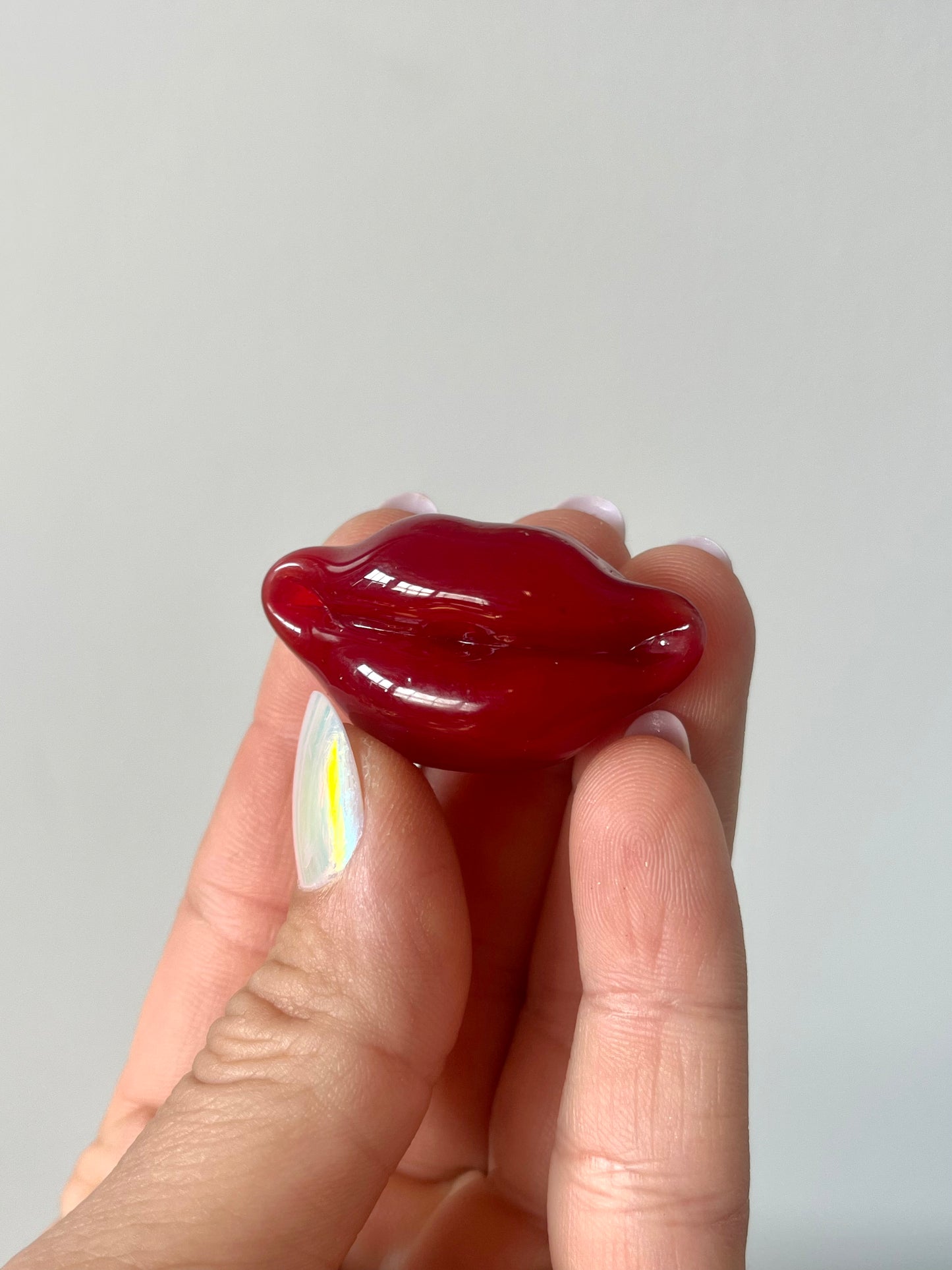 Vintage 2003 Blown Glass Red Lips