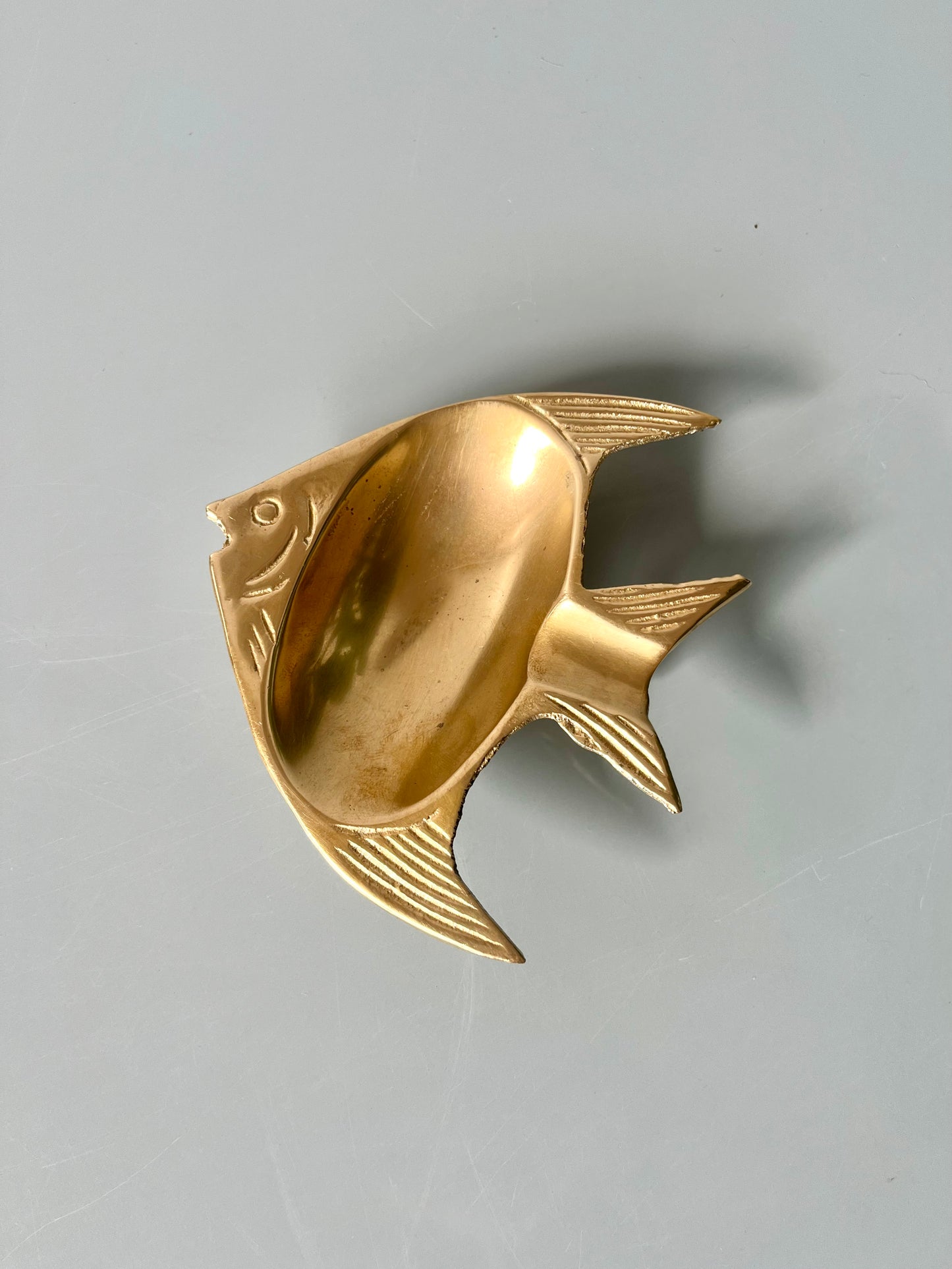 Vintage Brass Fish Ashtray