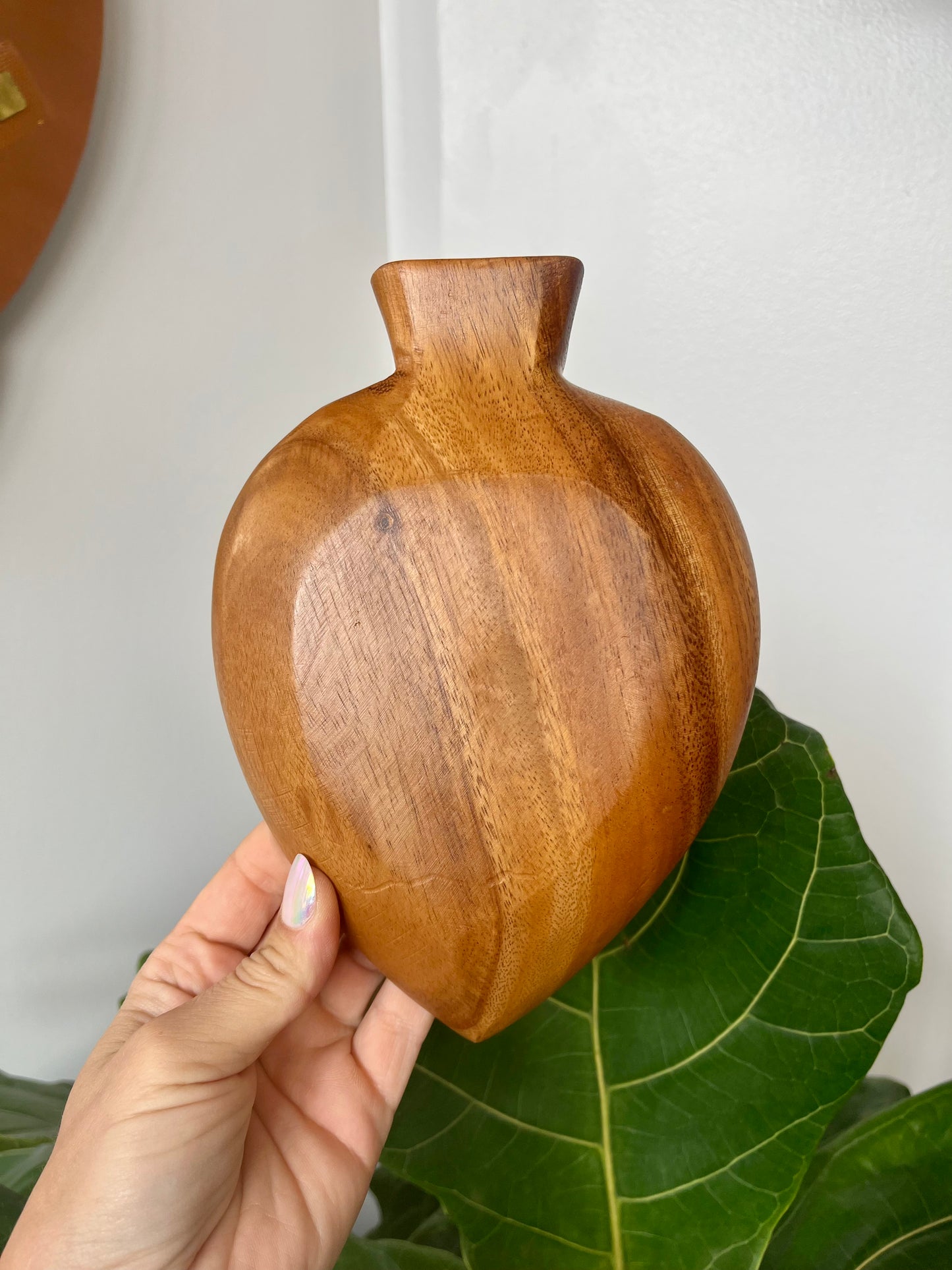 Vintage Teakwood Spade Trinket Dish