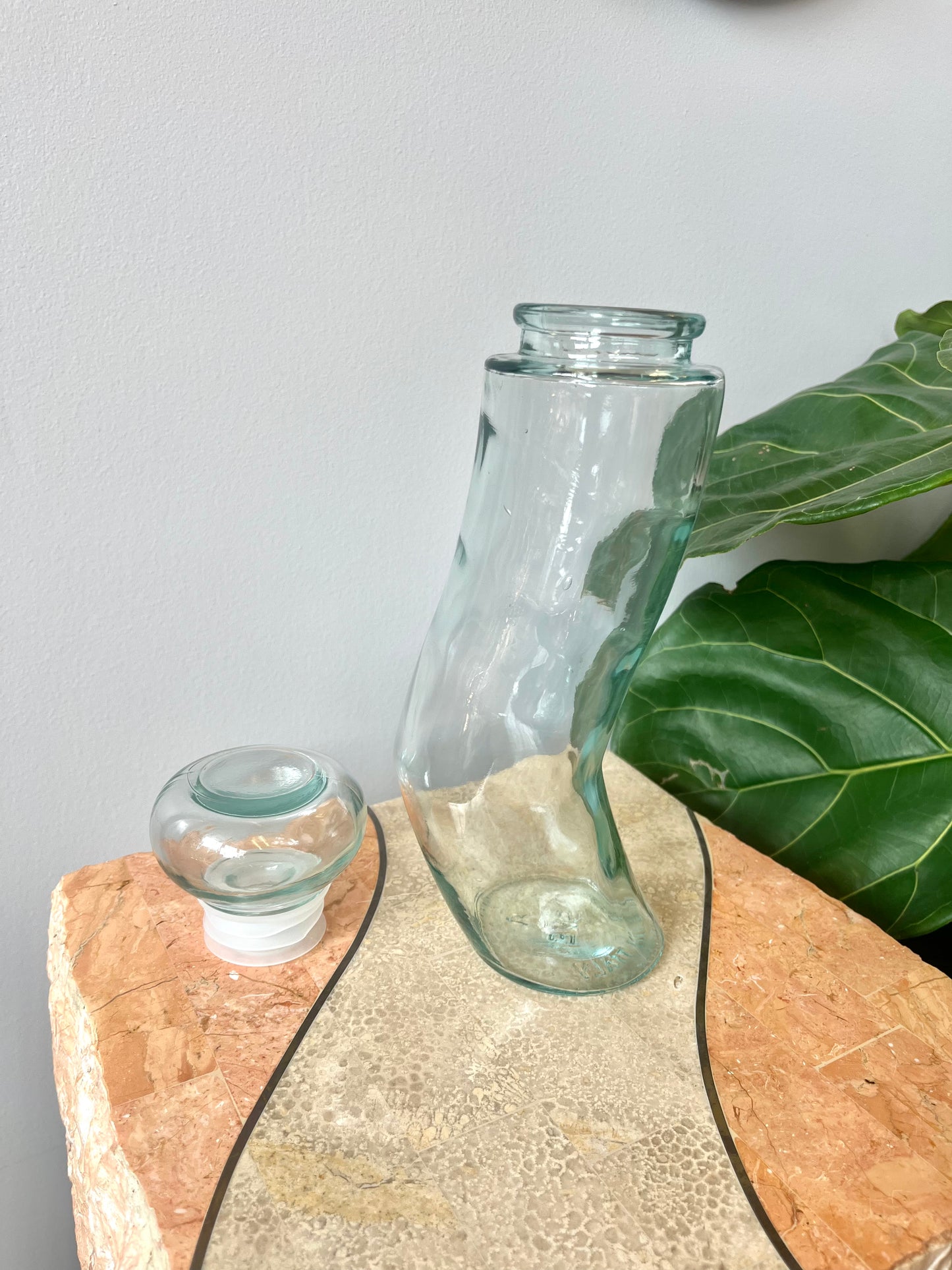 Vintage 2001 Curvy Glass Lidded Jar made in Italy