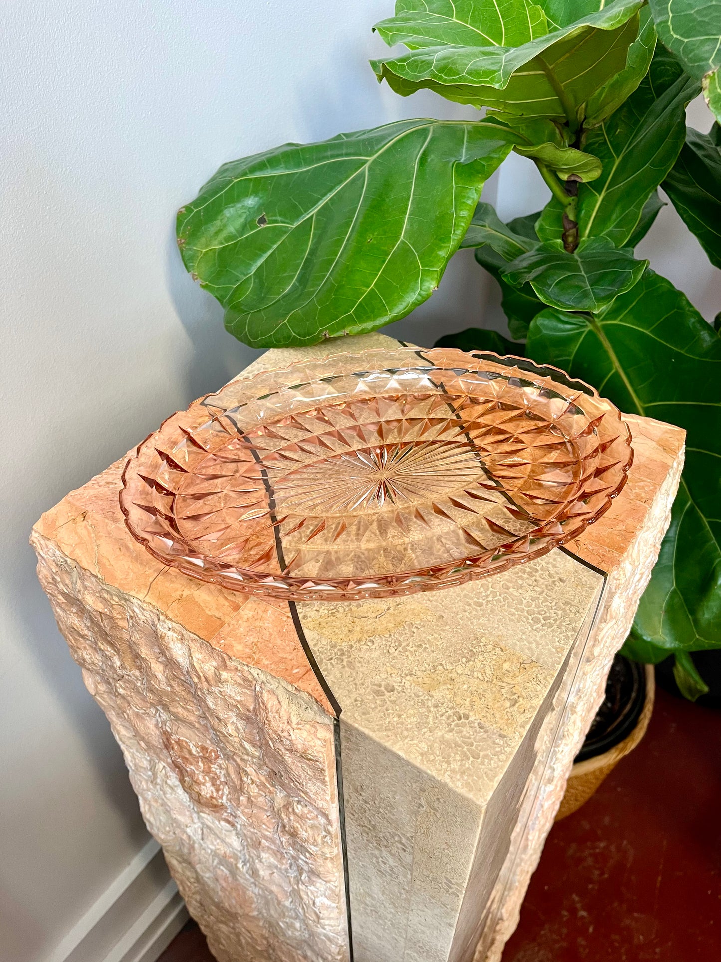 Vintage Jeanette “Windsor Pink” Depression Glass Platter