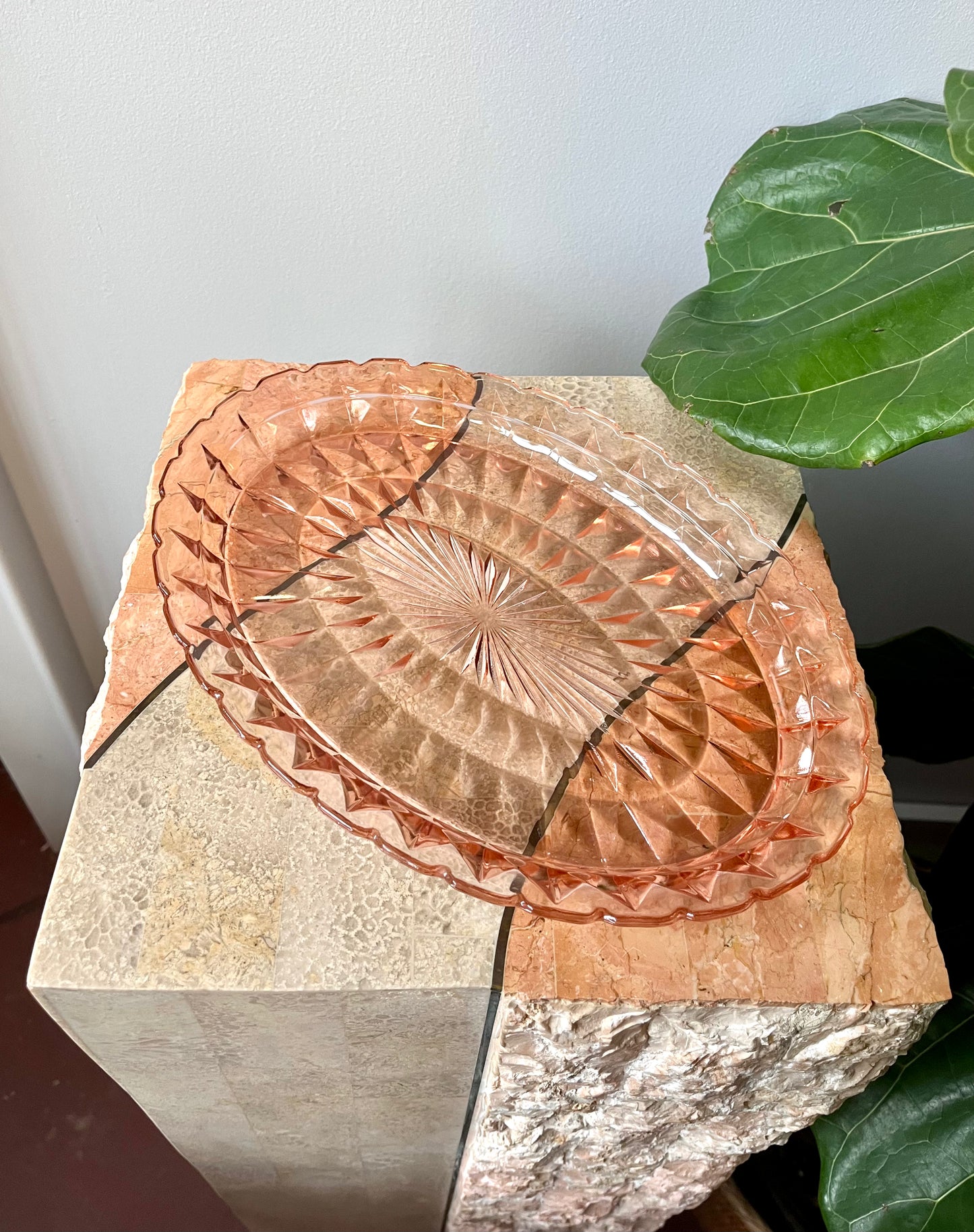 Vintage Jeanette “Windsor Pink” Depression Glass Platter