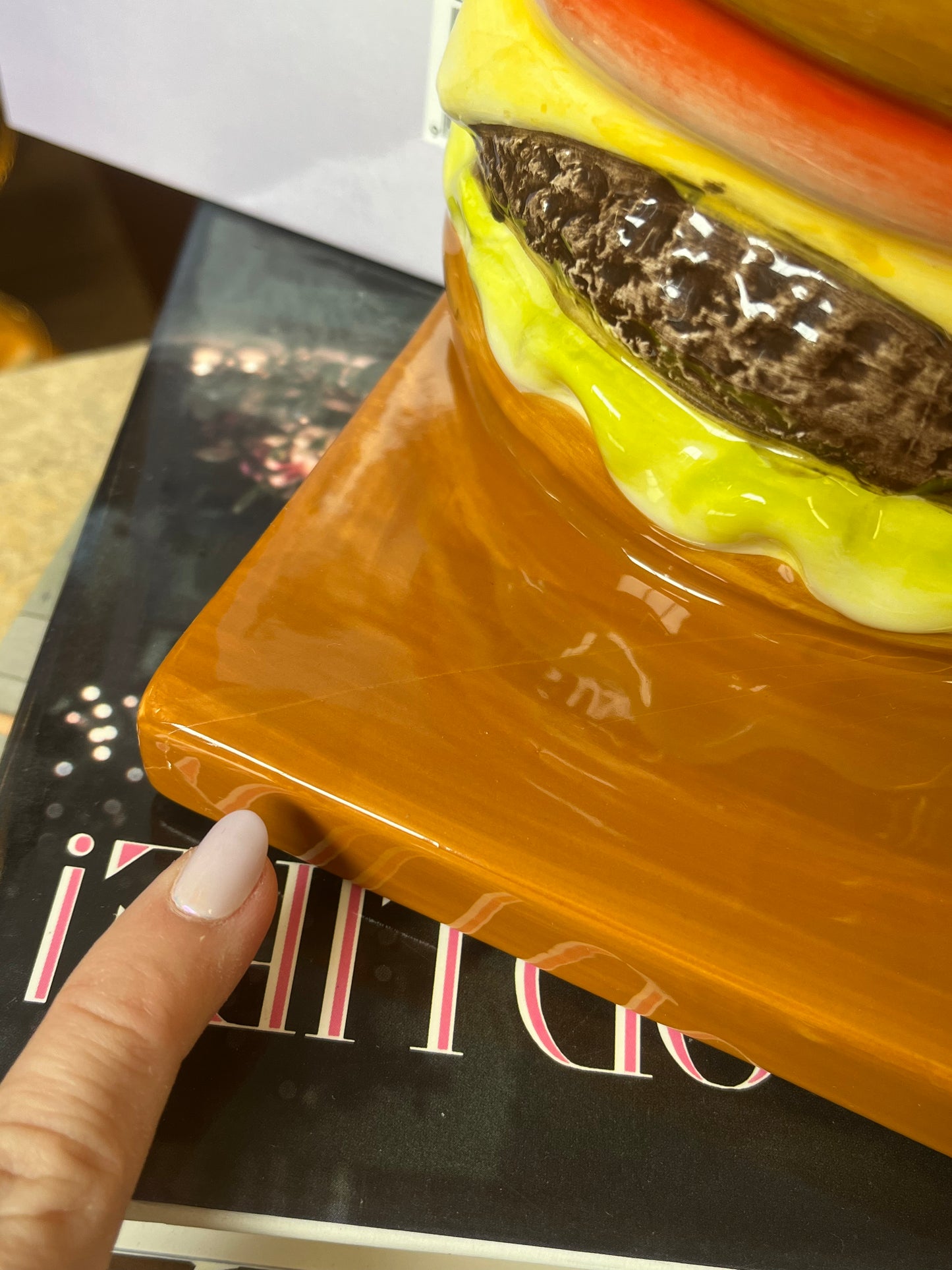 Vintage Ceramic Cheeseburger Bookends