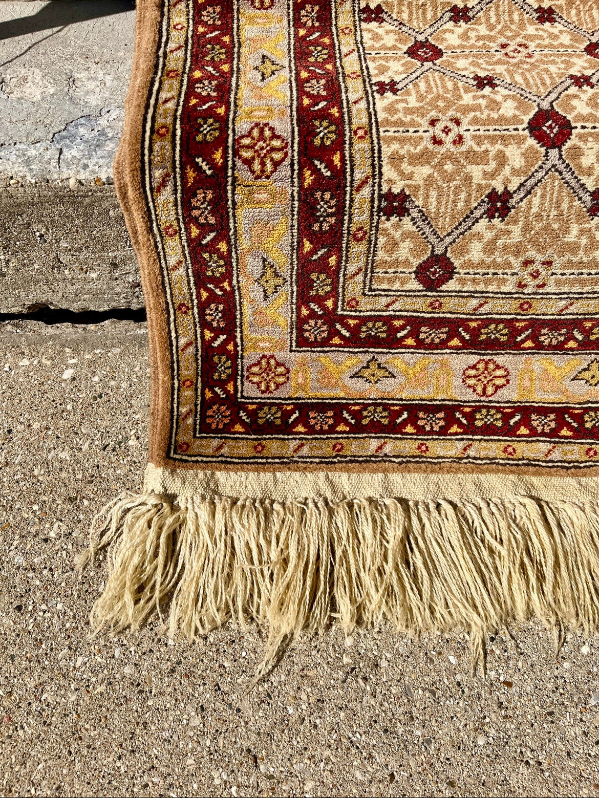 Vintage Hand Knotted Wool Rug Runner