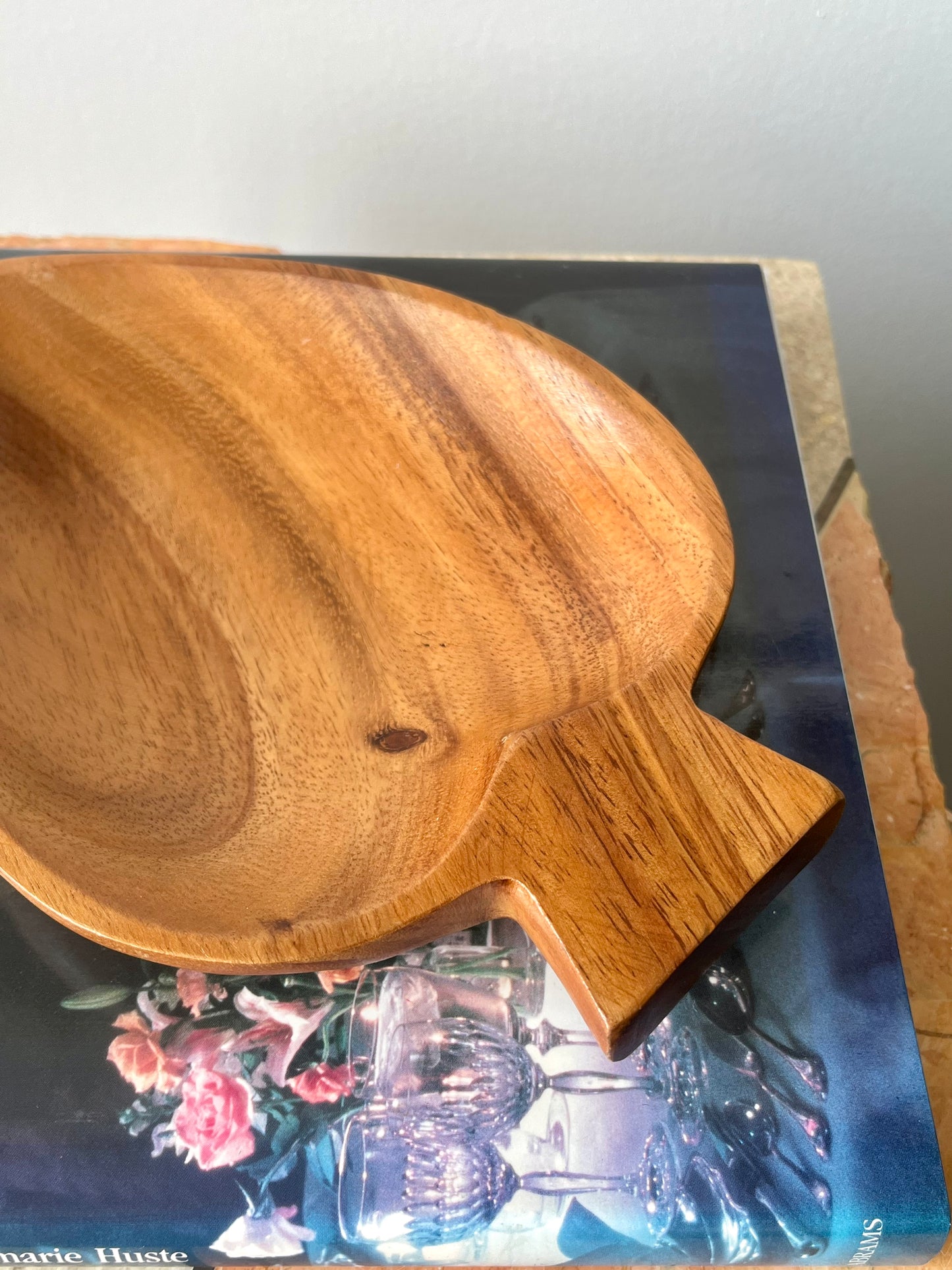 Vintage Teakwood Spade Trinket Dish