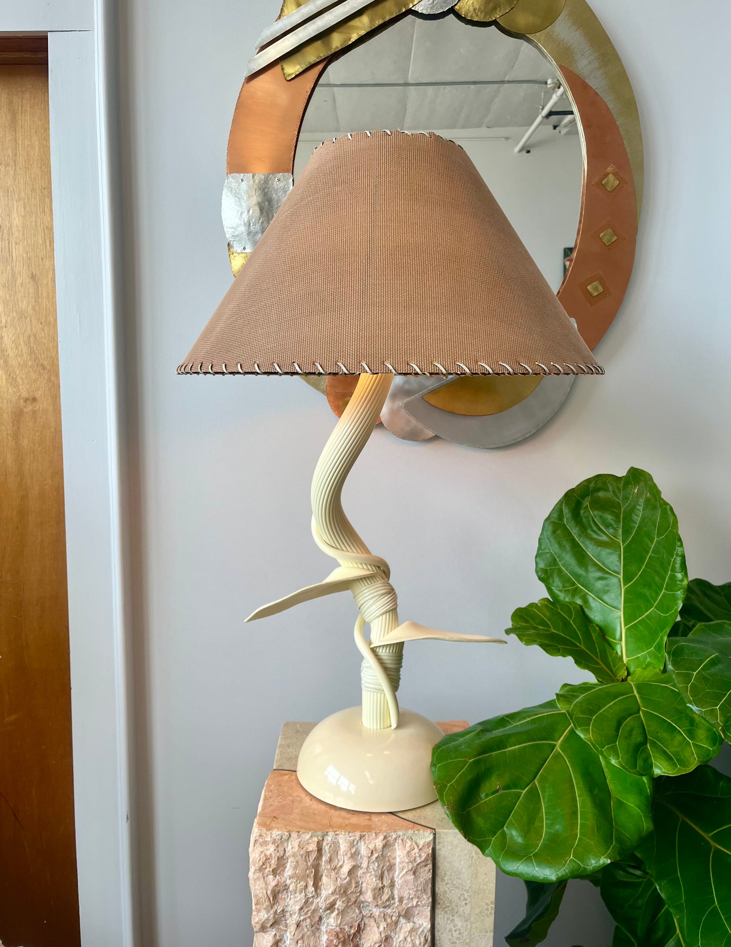 Vintage 1970s Olympia Leaf & Vine Table Lamp