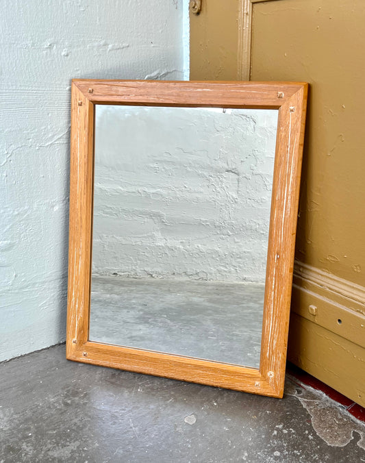 Vintage Brandt Ranch Oak Rustic Wall Mirror