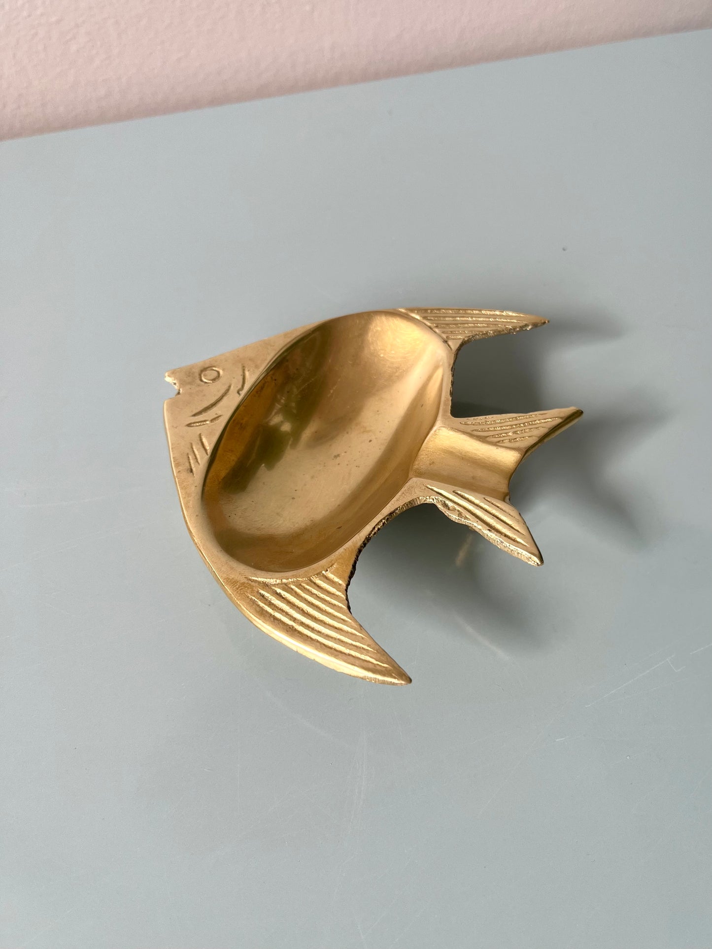 Vintage Brass Fish Ashtray